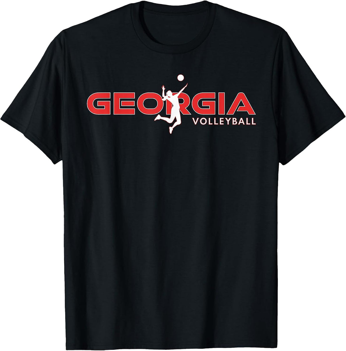 Court Game GA Girls Team Atlanta Georgia Volleyball Player T-Shirt - Black