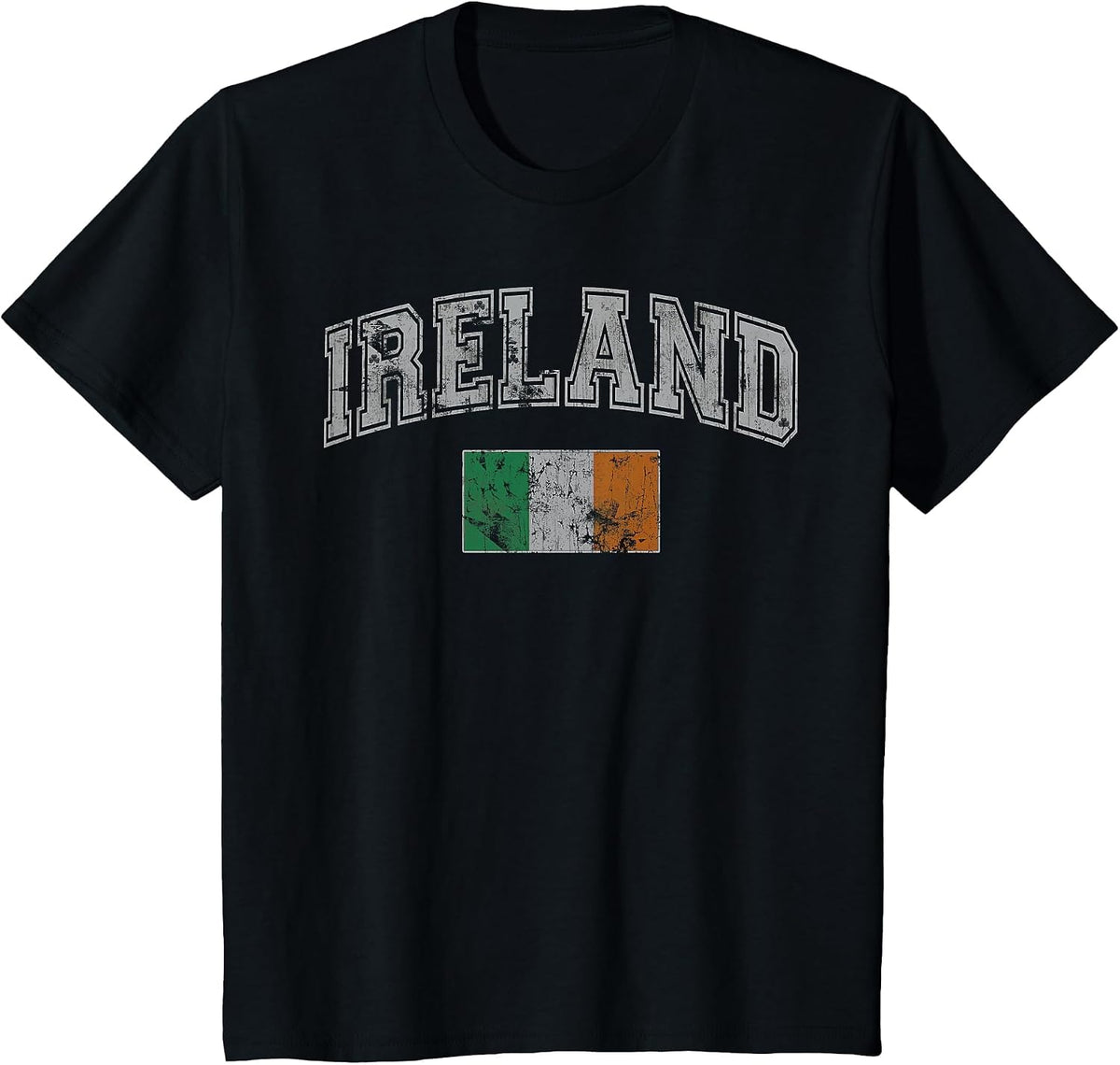 Ireland Flag Irish St Patrick's Day Vintage Fade Family T-Shirt - Black