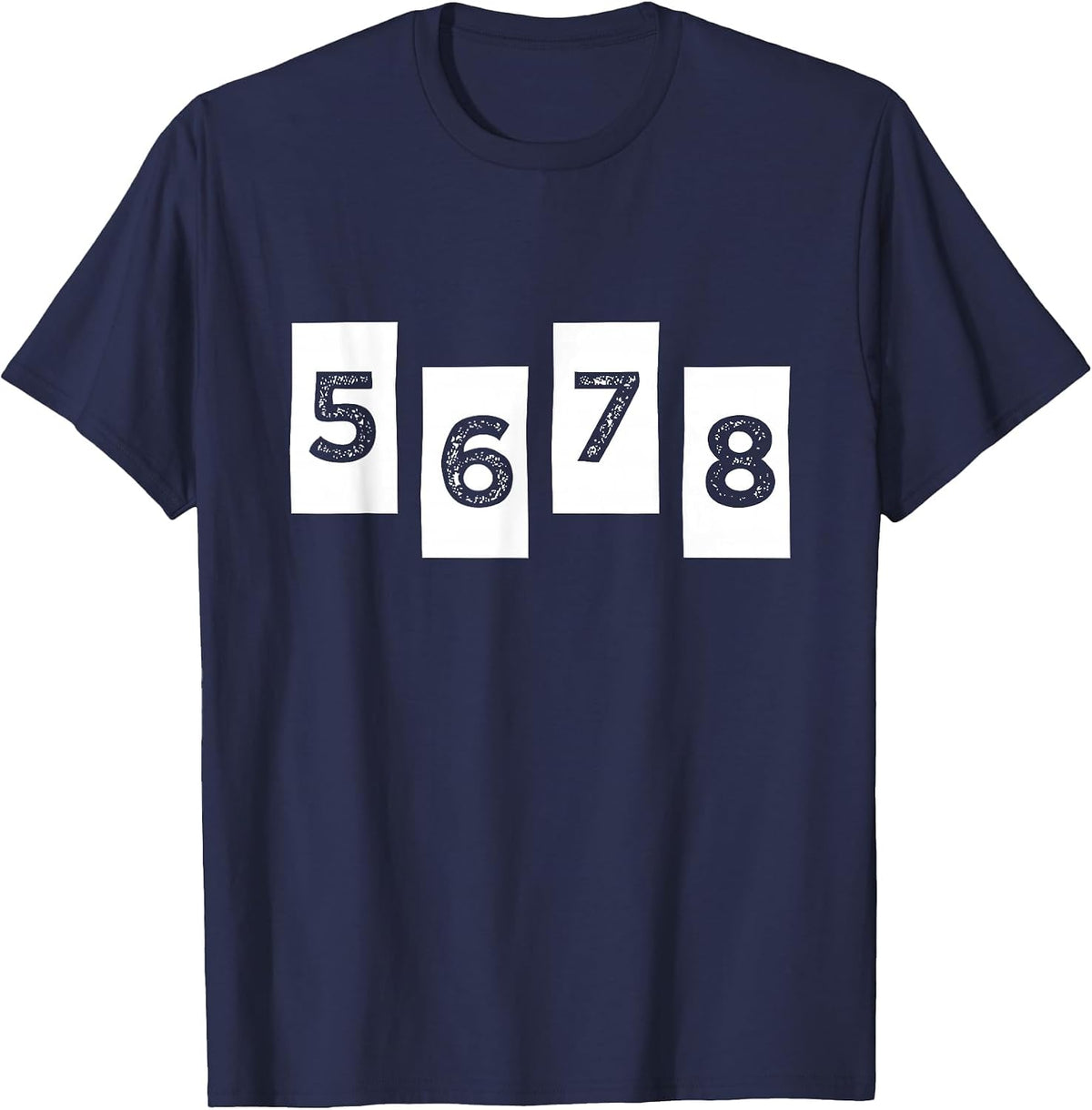 5678 Cheer Graphic Matching Team Competition Dance Practice T-Shirt - Navy Blue