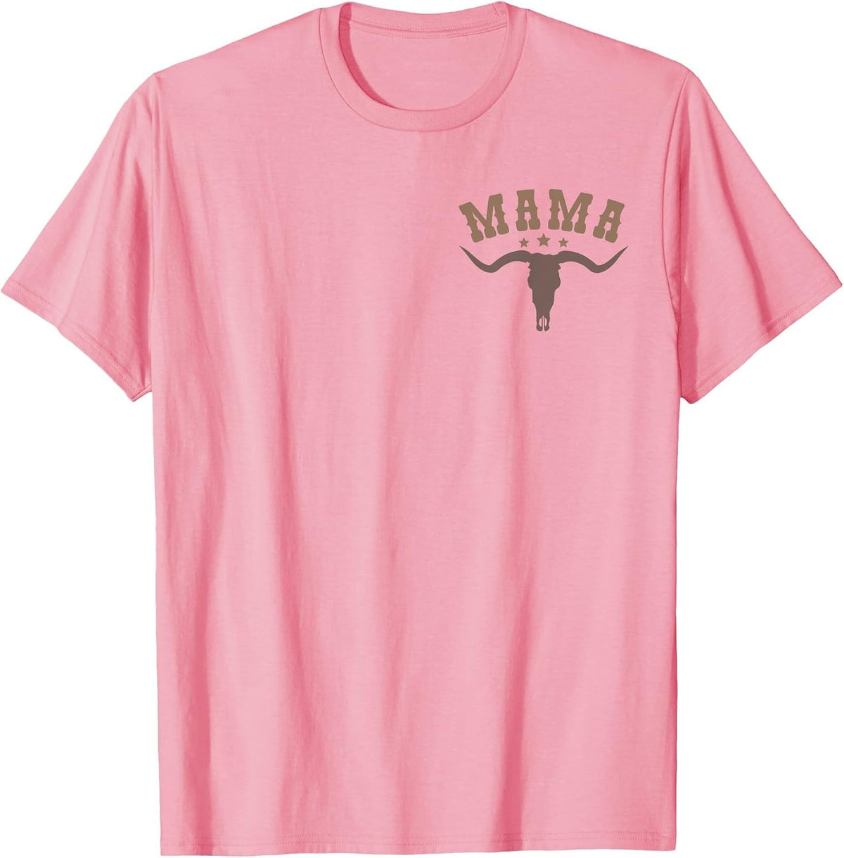 Mama Skull Highland Cow Boy Western Rodeo Family Matching T-Shirt, Men, Pink, Medium - As Pictured