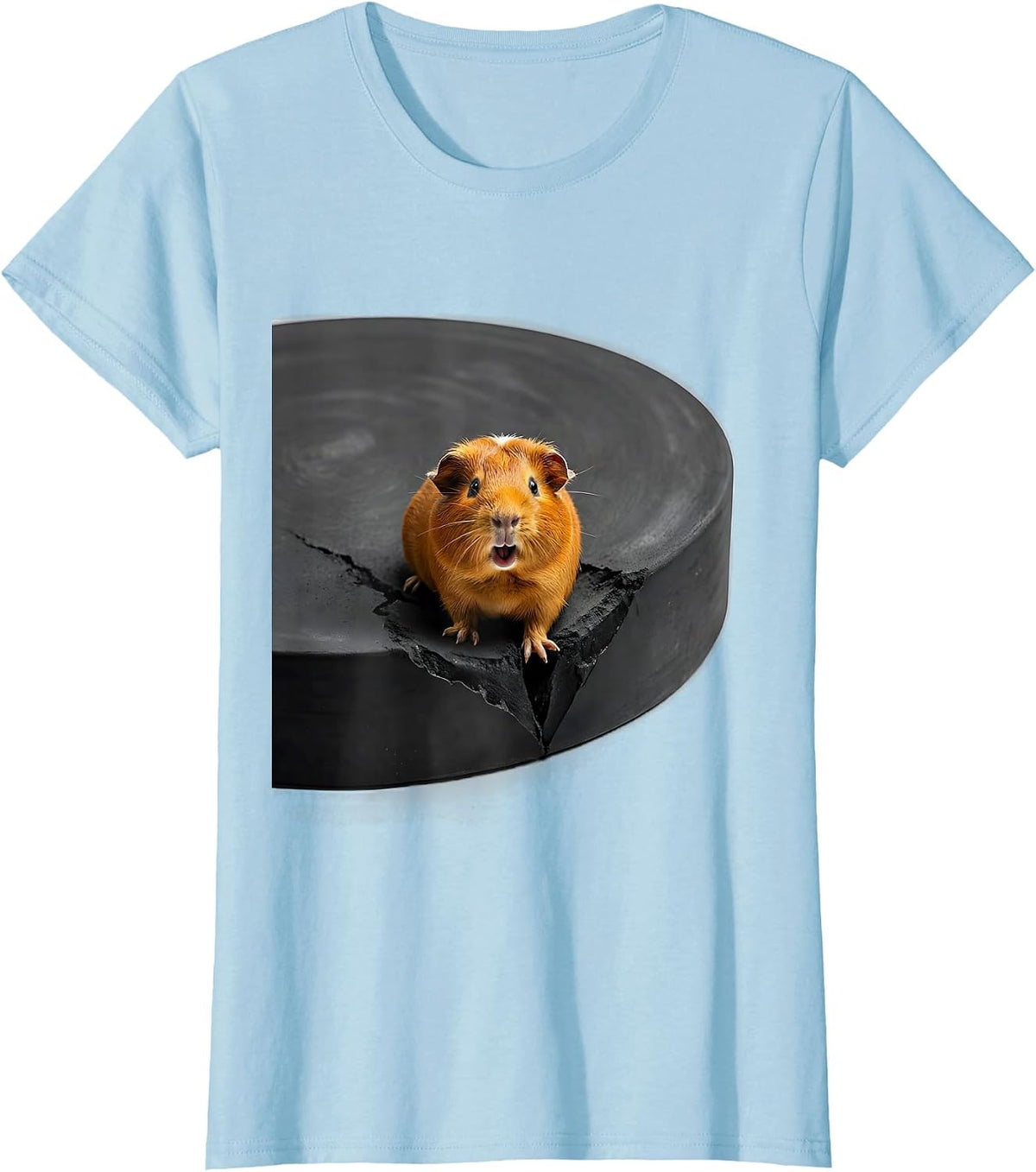 Oversized Guinea Pig Minimalist Pet Lover Humor T-Shirt - Baby Blue