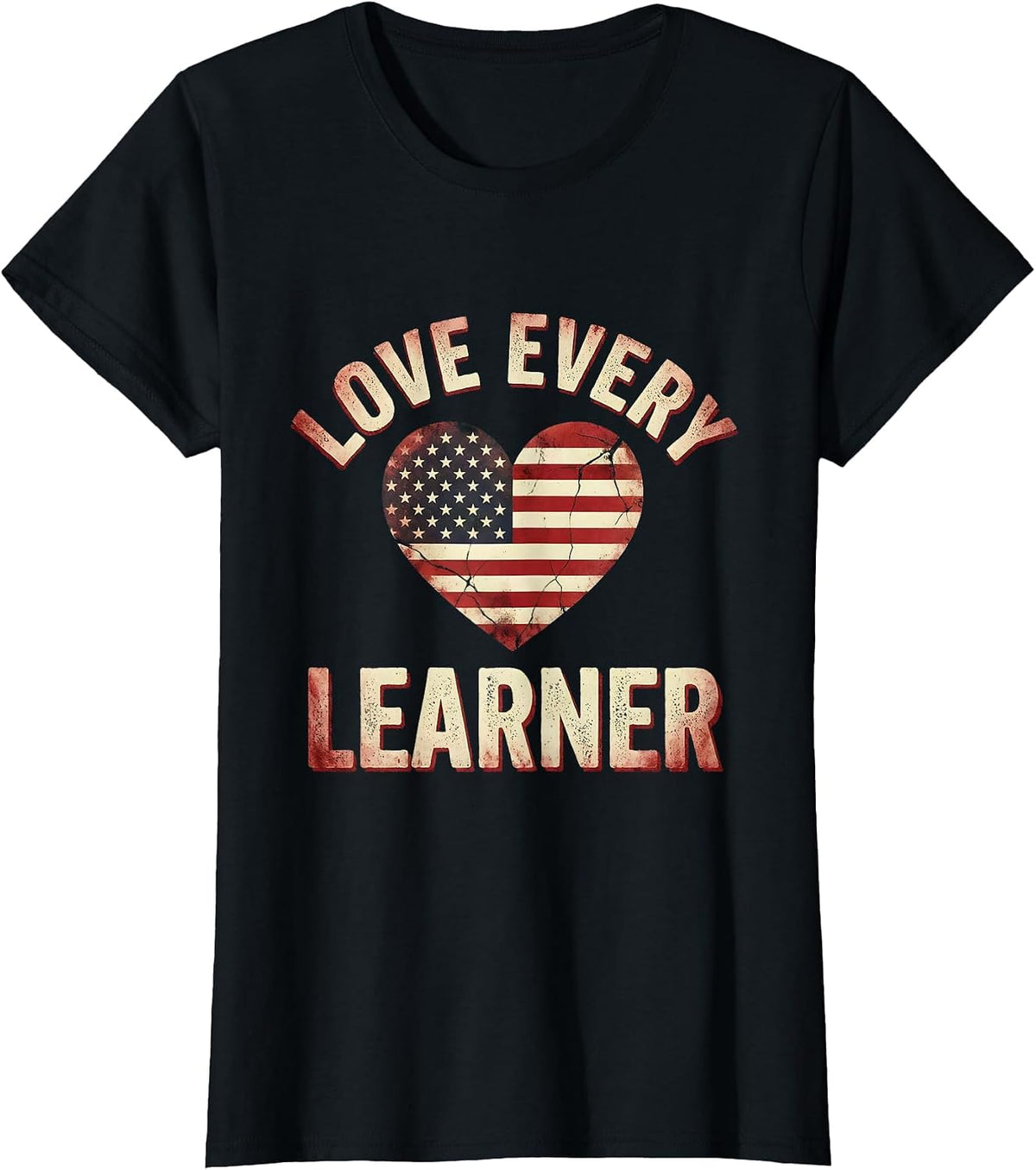 Love Every Learner Special Education Teacher Design T-Shirt - Black