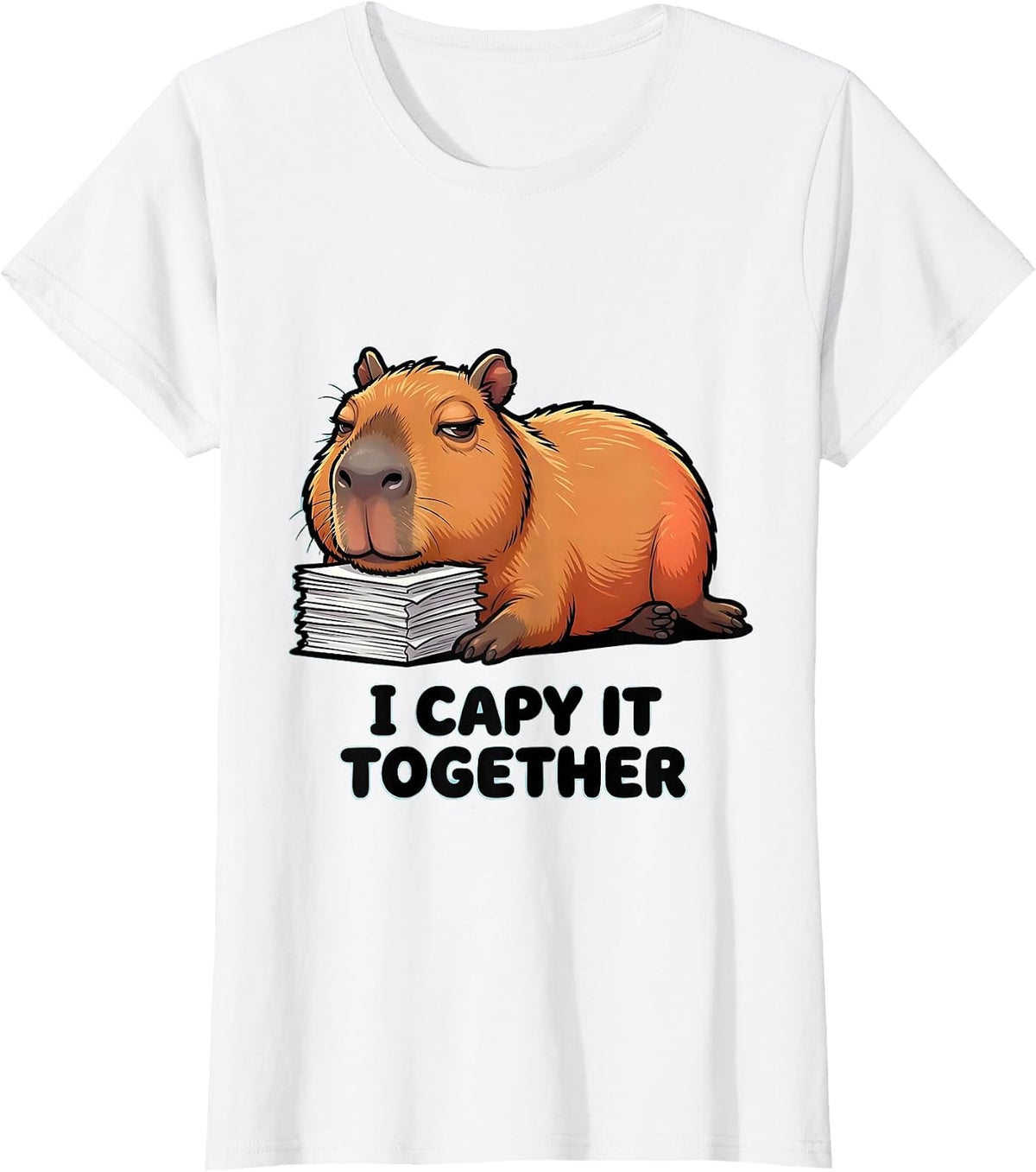 I Capy It Together Funny Capybara Meme Gamer Humor T-Shirt - White