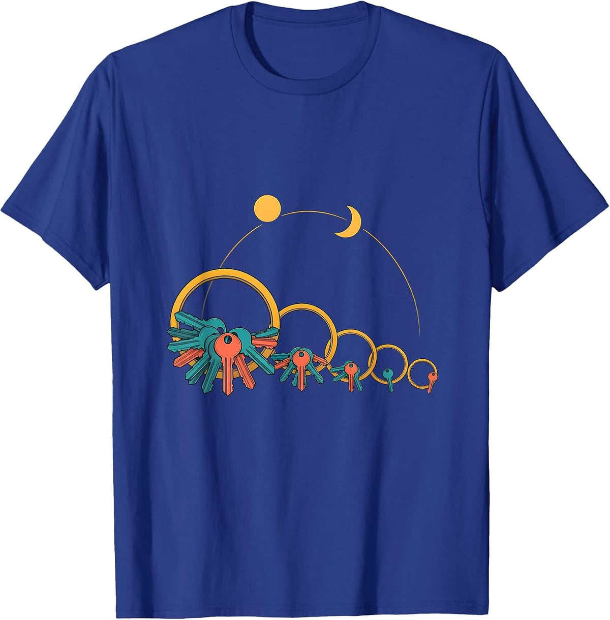 School Custodian Keys Funny Appreciation Crew T-Shirt - Royal Blue