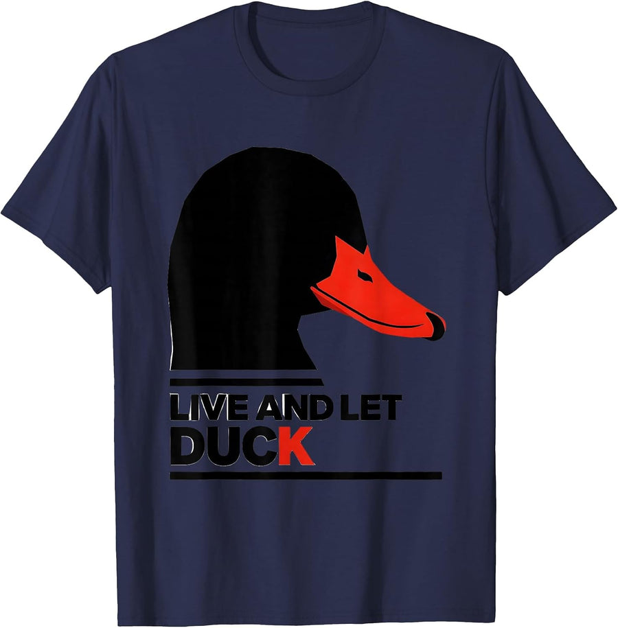 Live And Let Duck Funny Duck Pun Novelty Gift for Duck T-Shirt - Navy Blue