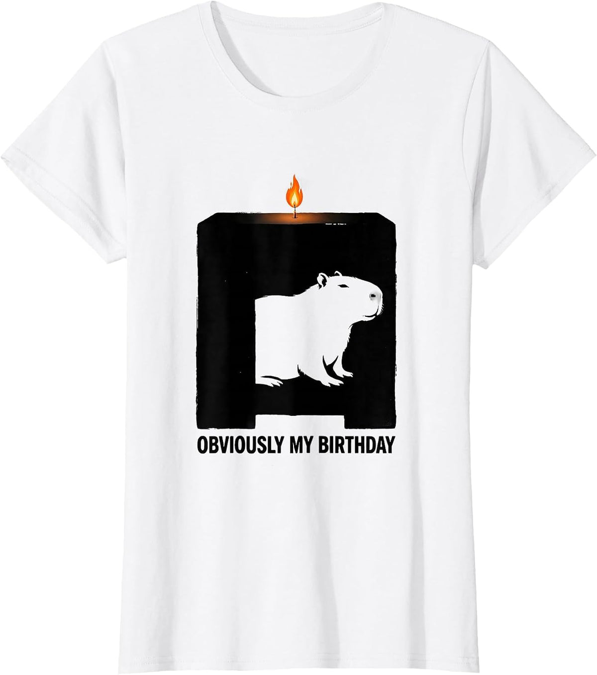 Women's Obviously My Birthday Kawaii Capybara Birthday To Me Cute T-Shirt - White