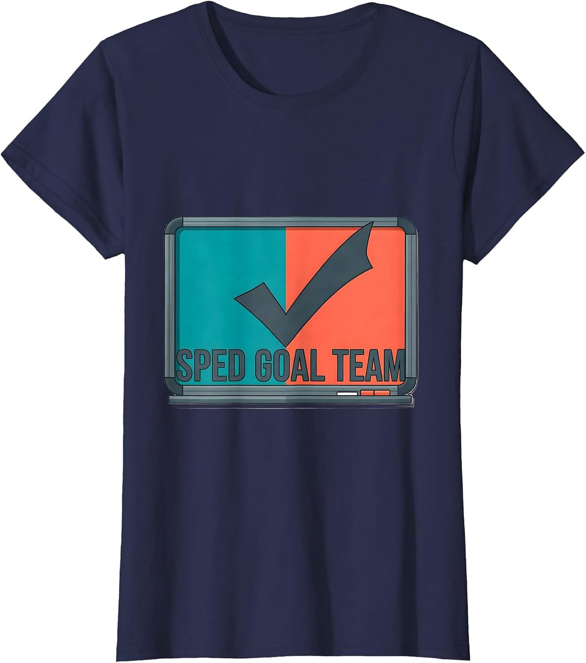 Women's SPED Goal Team Special Education Teacher Squad Pride T-Shirt - Navy Blue