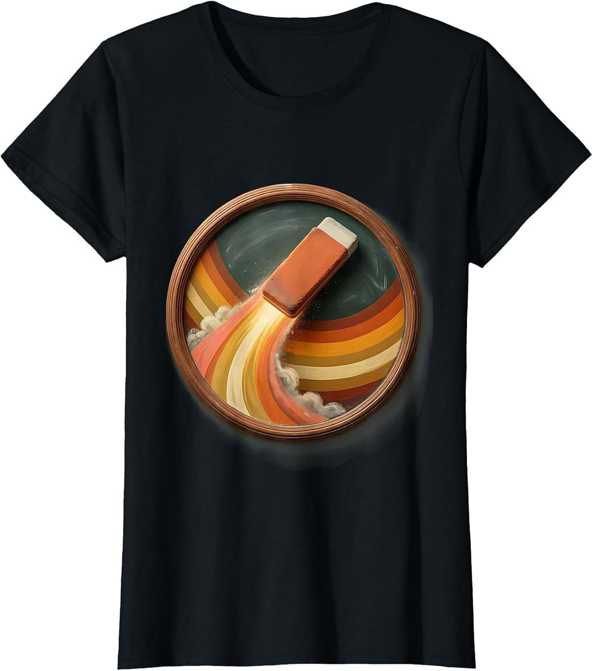 5th Grade Teacher Chalkboard Eraser Comet Graphic T-Shirt - Black