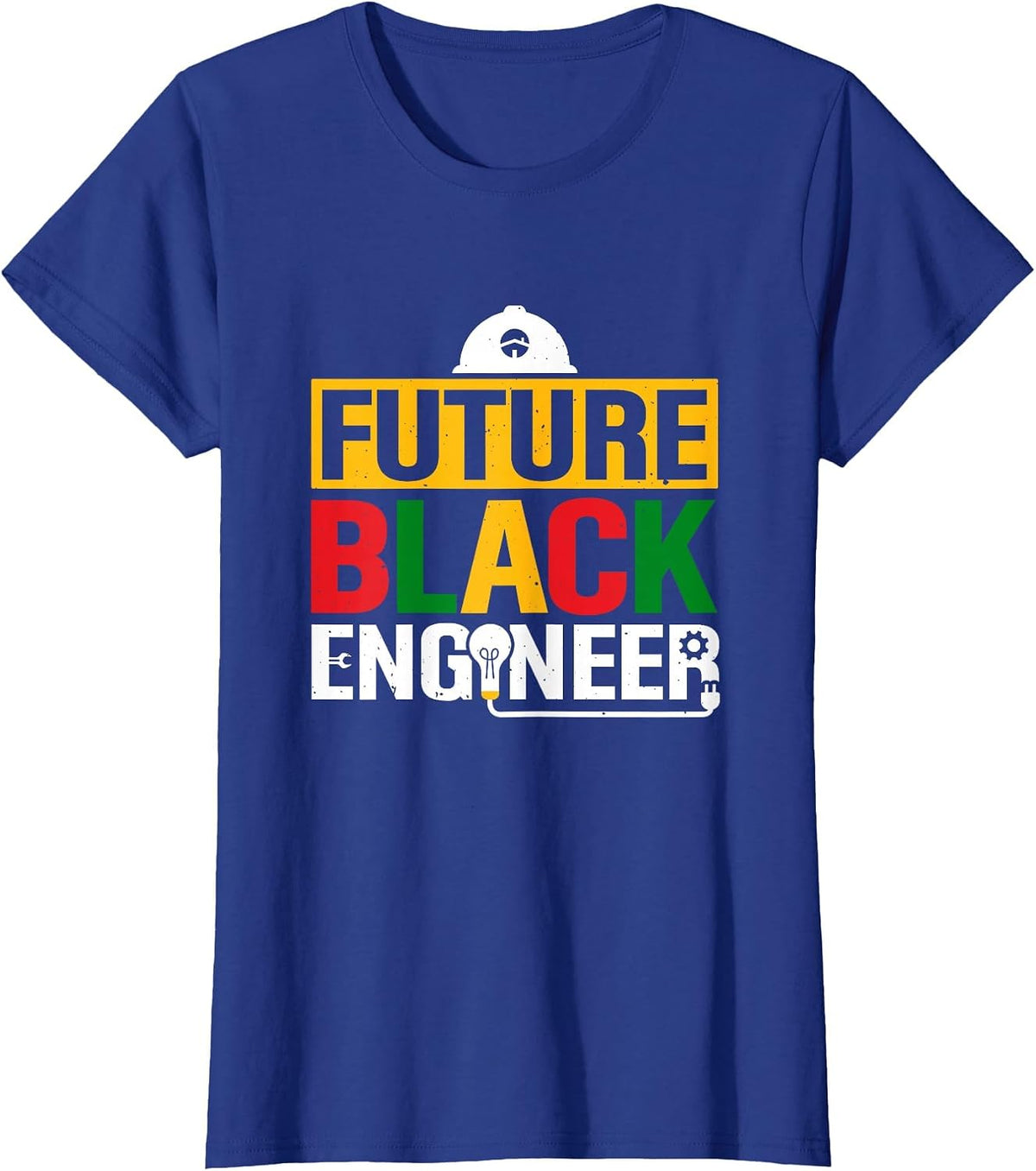Future Black Engineer African American Engineering Student T-Shirt - Royal Blue