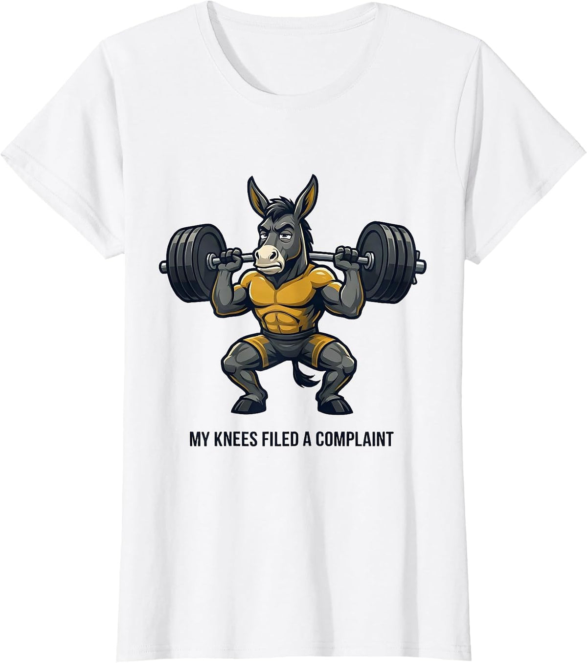 Women's My Knees Filed A Complaint Funny Gym Motivation Weightlifter T-Shirt - White