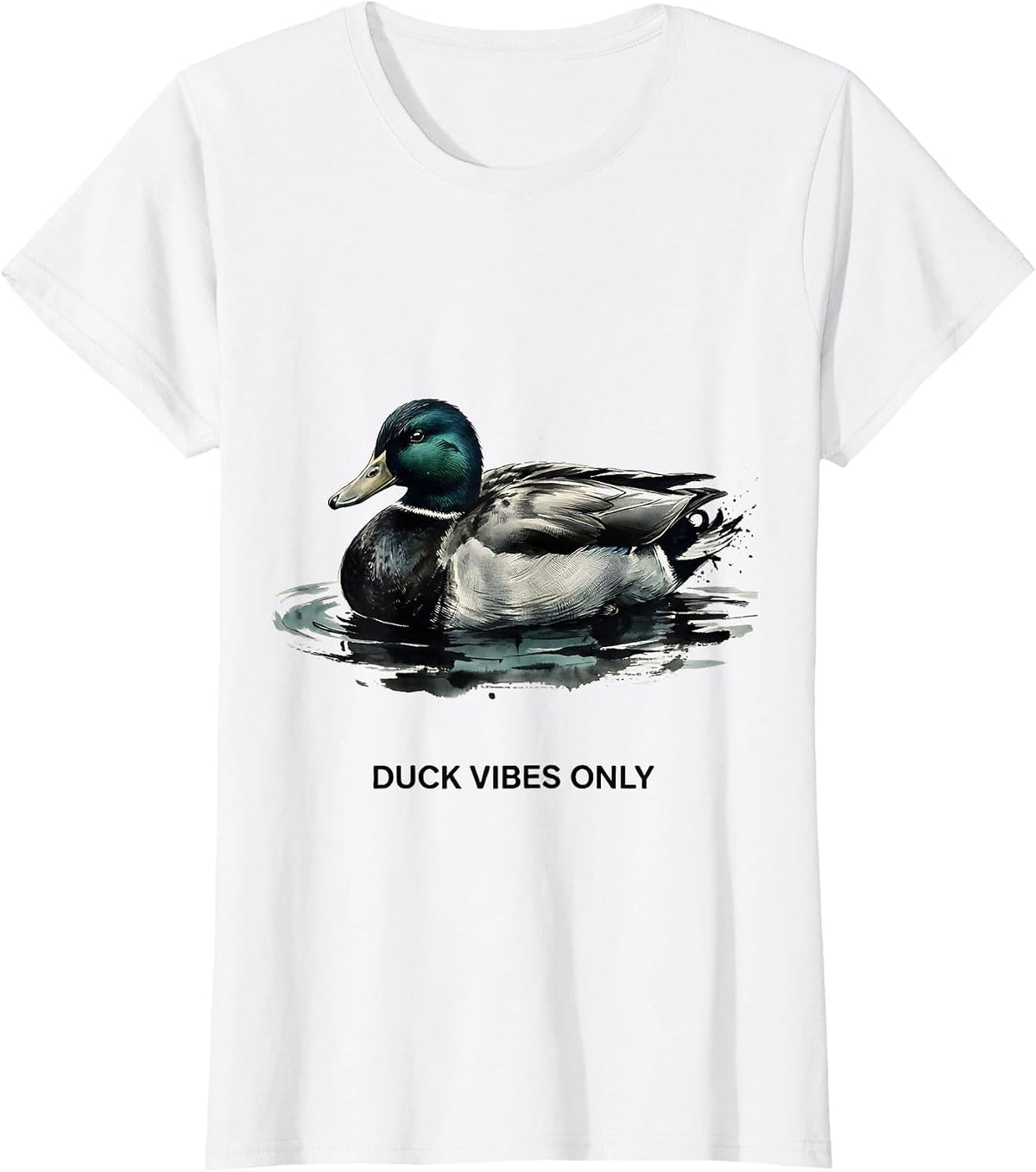 Duck Vibes Only Funny Duck Lover Design T-Shirt - White