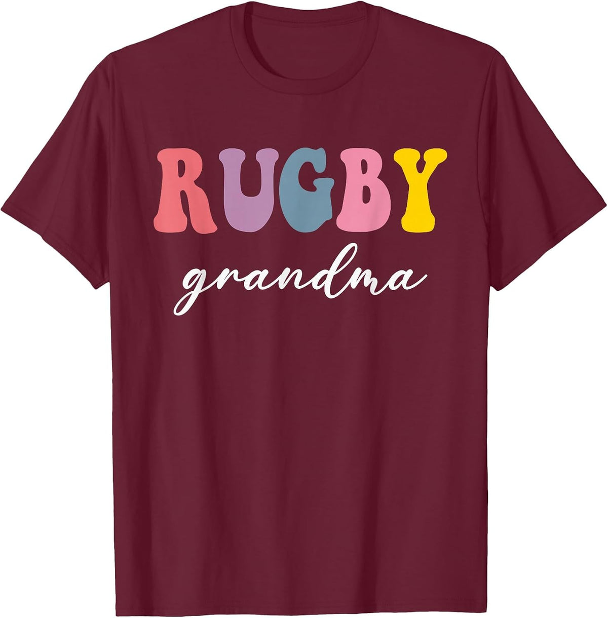 Rugby Grandma Rugby Player Stylish Sport Nana Game Day T-Shirt - Burgundy