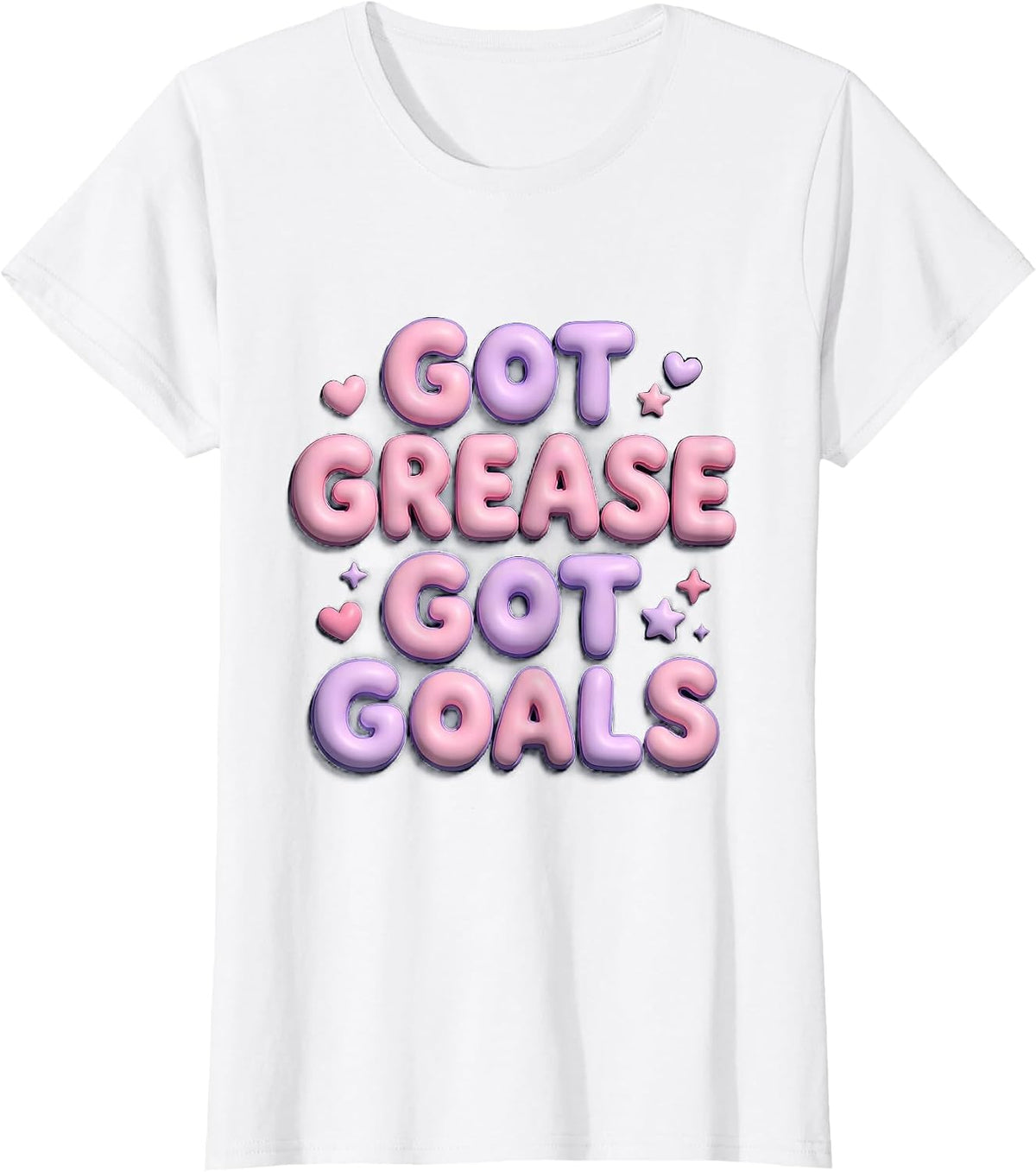 Women's Got Grease Got Goals Auto Mechanic Design T-Shirt - White