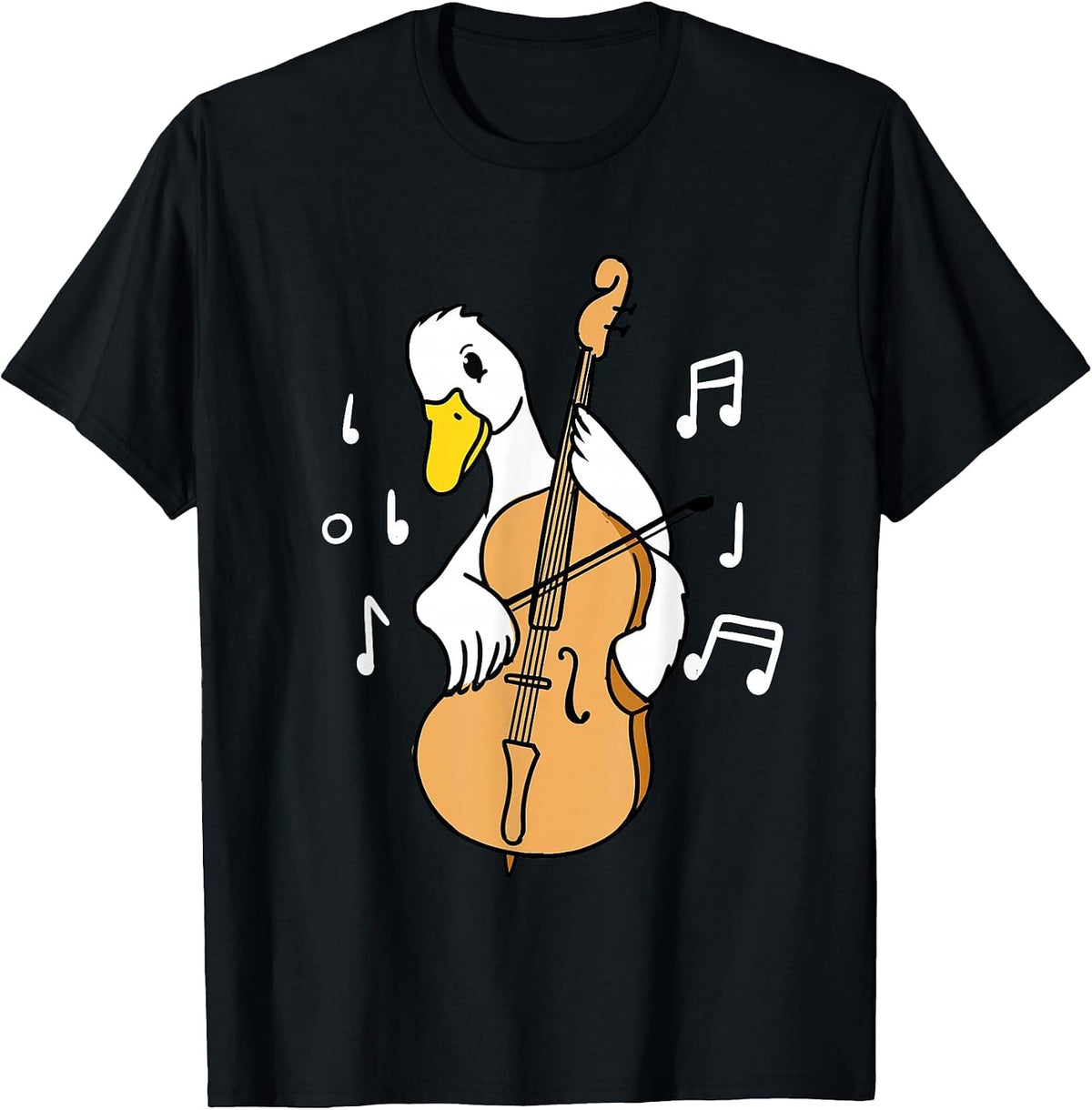 Duck Playing Cello for Cello Player T-Shirt - Black