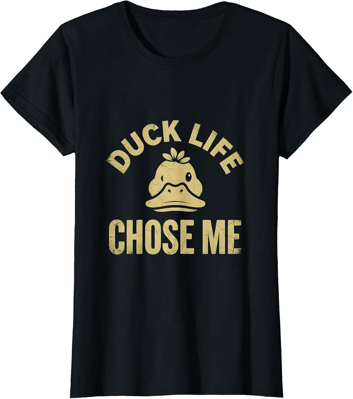 Women's Duck Life Chose Me Funny Duck Lover Design T-Shirt - Black