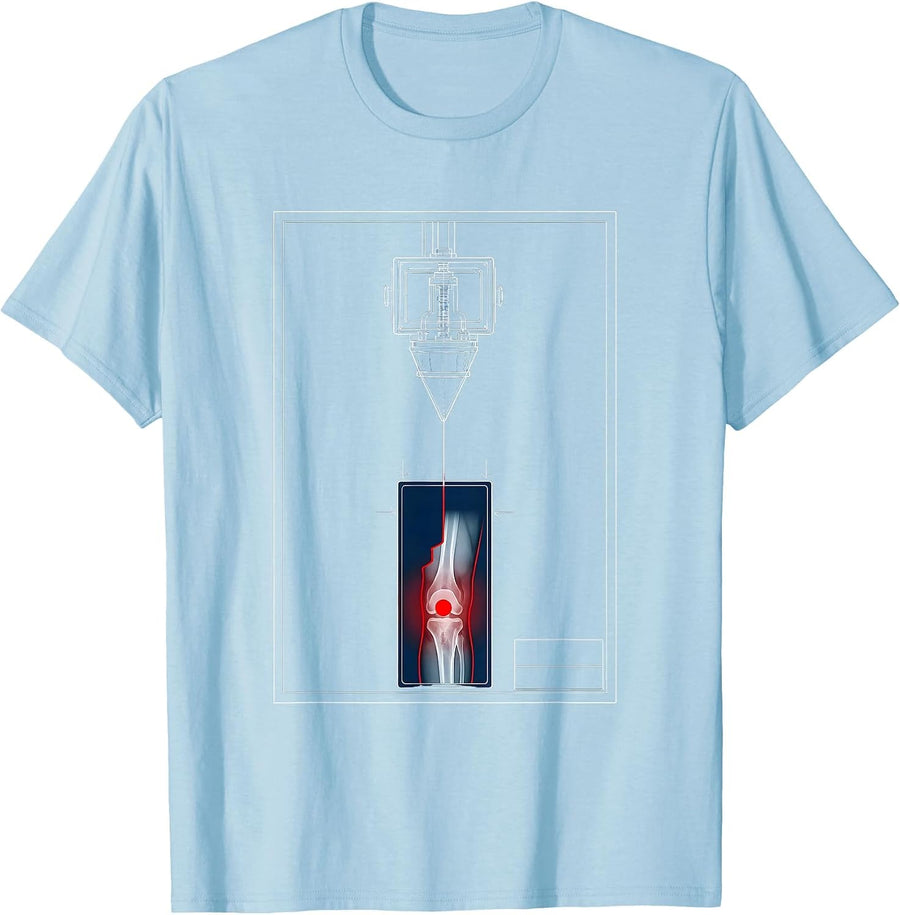 Men's Radiology X-Ray Tech Blueprint Humor Rad Tech Gift T-Shirt - Baby Blue