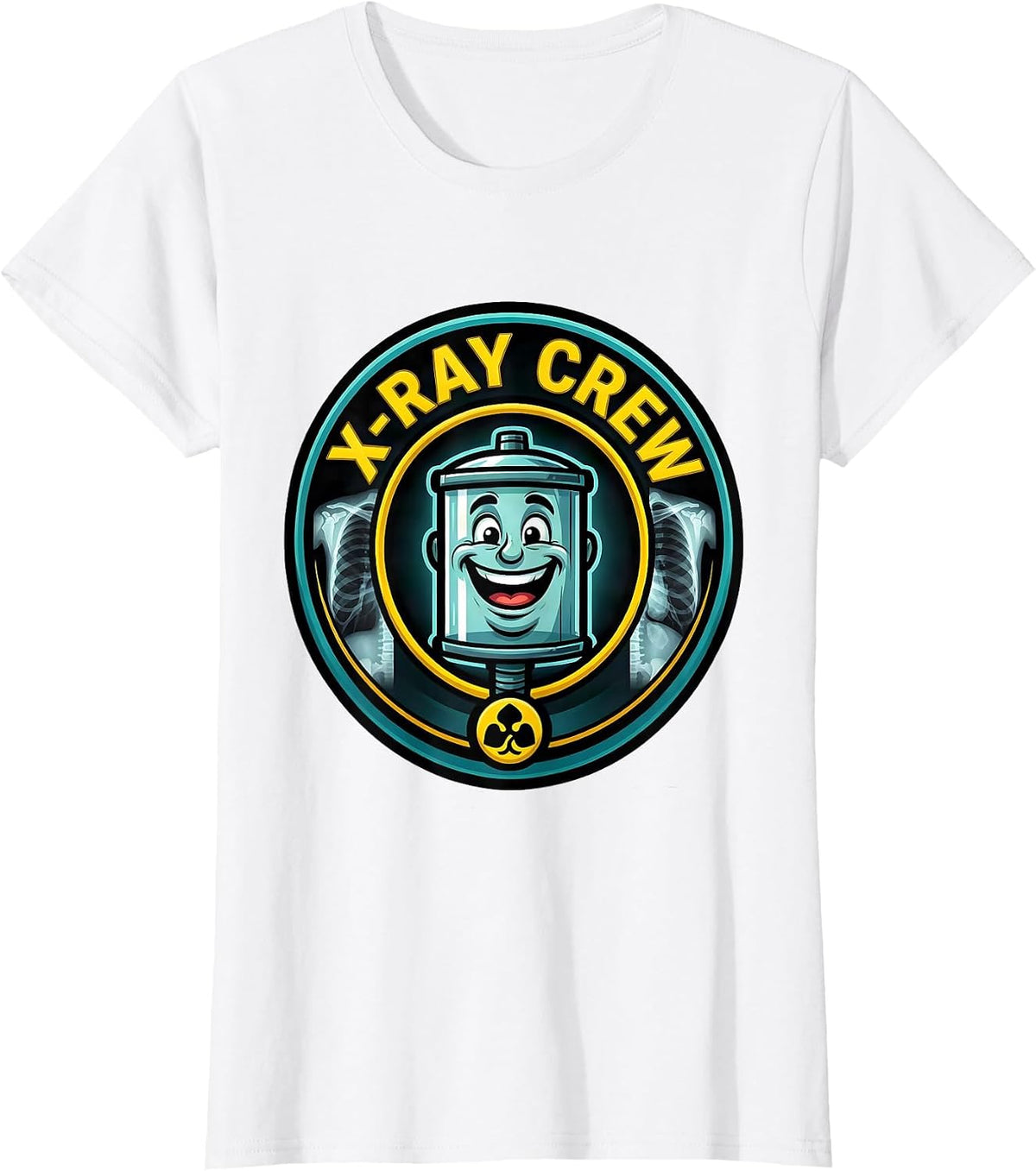 X-Ray Crew Cartoon Radiology Tech Rad Tech Student Humor T-Shirt - White