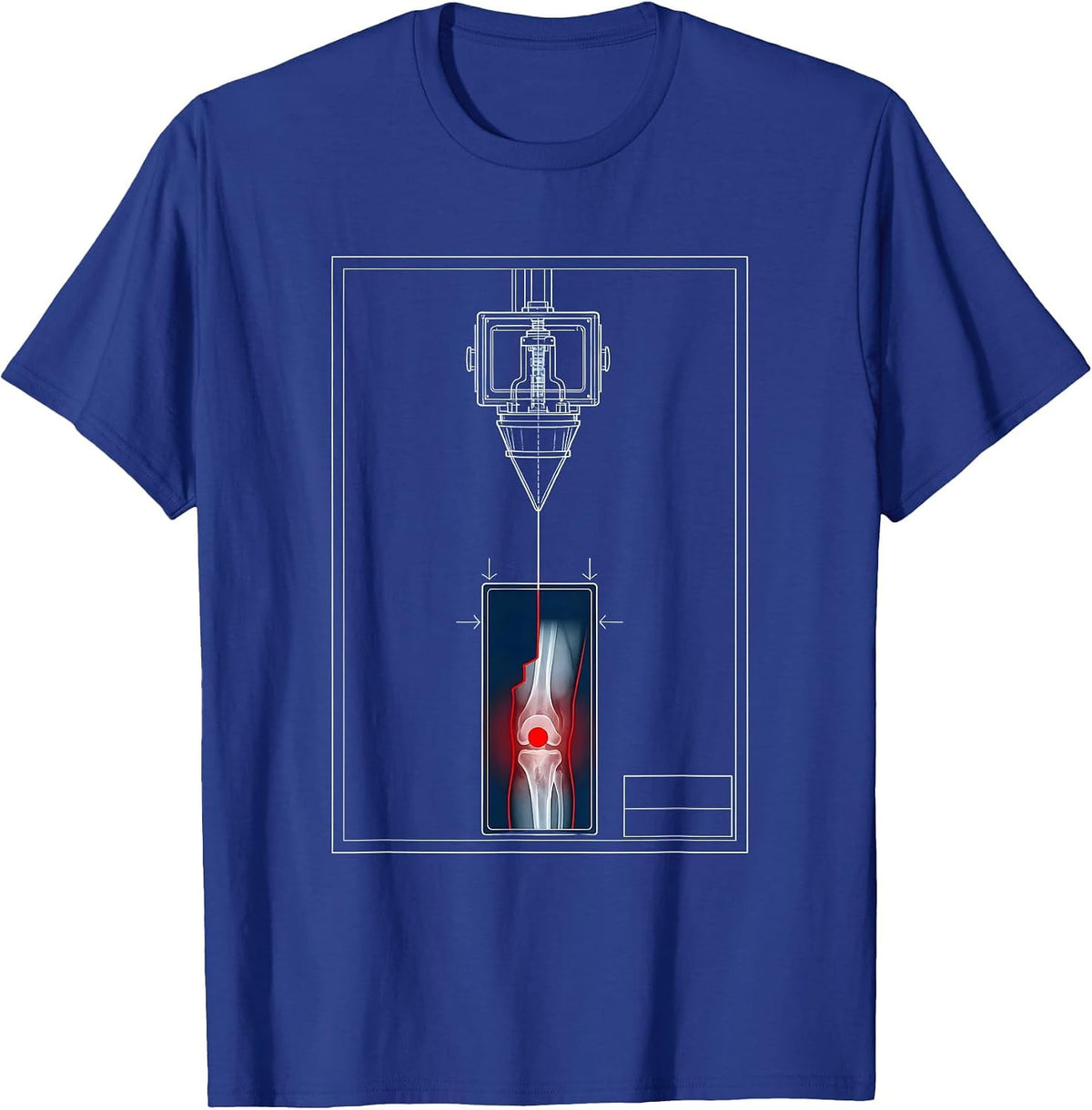 Men's Radiology X-Ray Tech Blueprint Humor Rad Tech Gift T-Shirt - Royal Blue