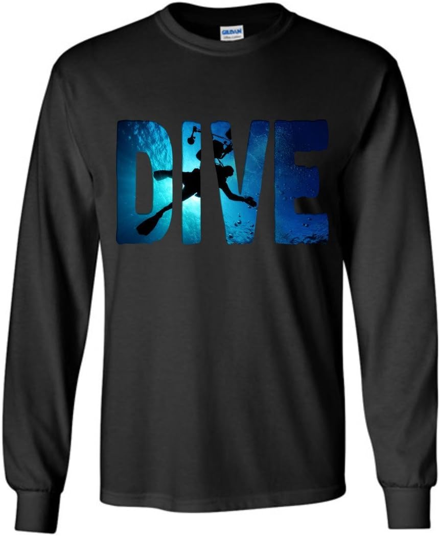 Scuba Diving Underwater Freedive Black Long Sleeve - As Pictured
