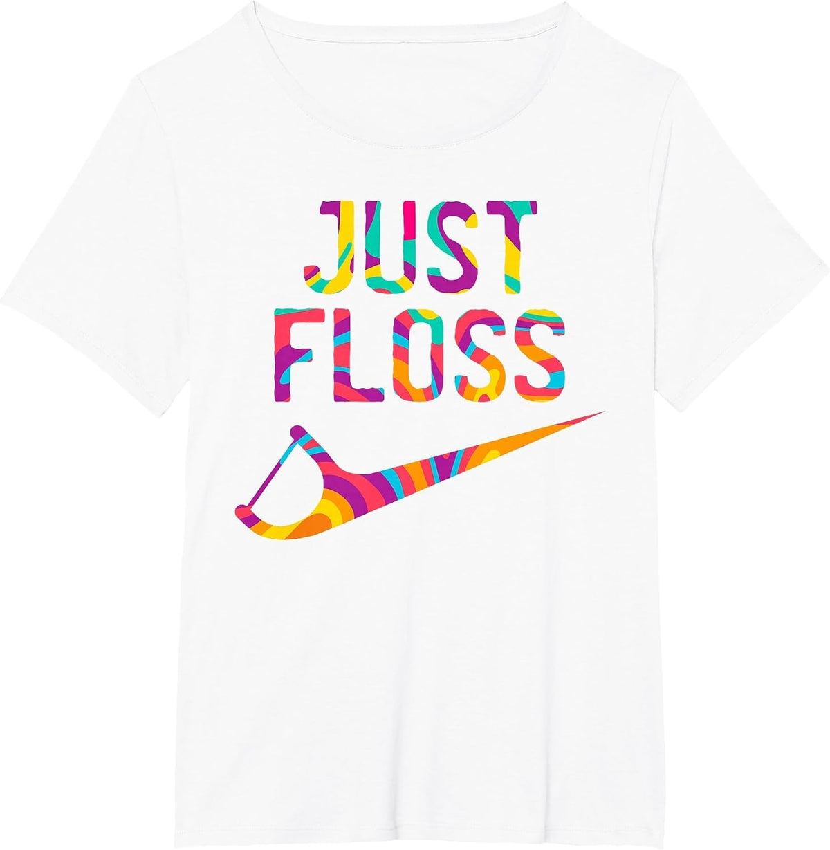 Just Floss Funny Dental Oral Hygienist RDH Dentist Assistant T-Shirt - White