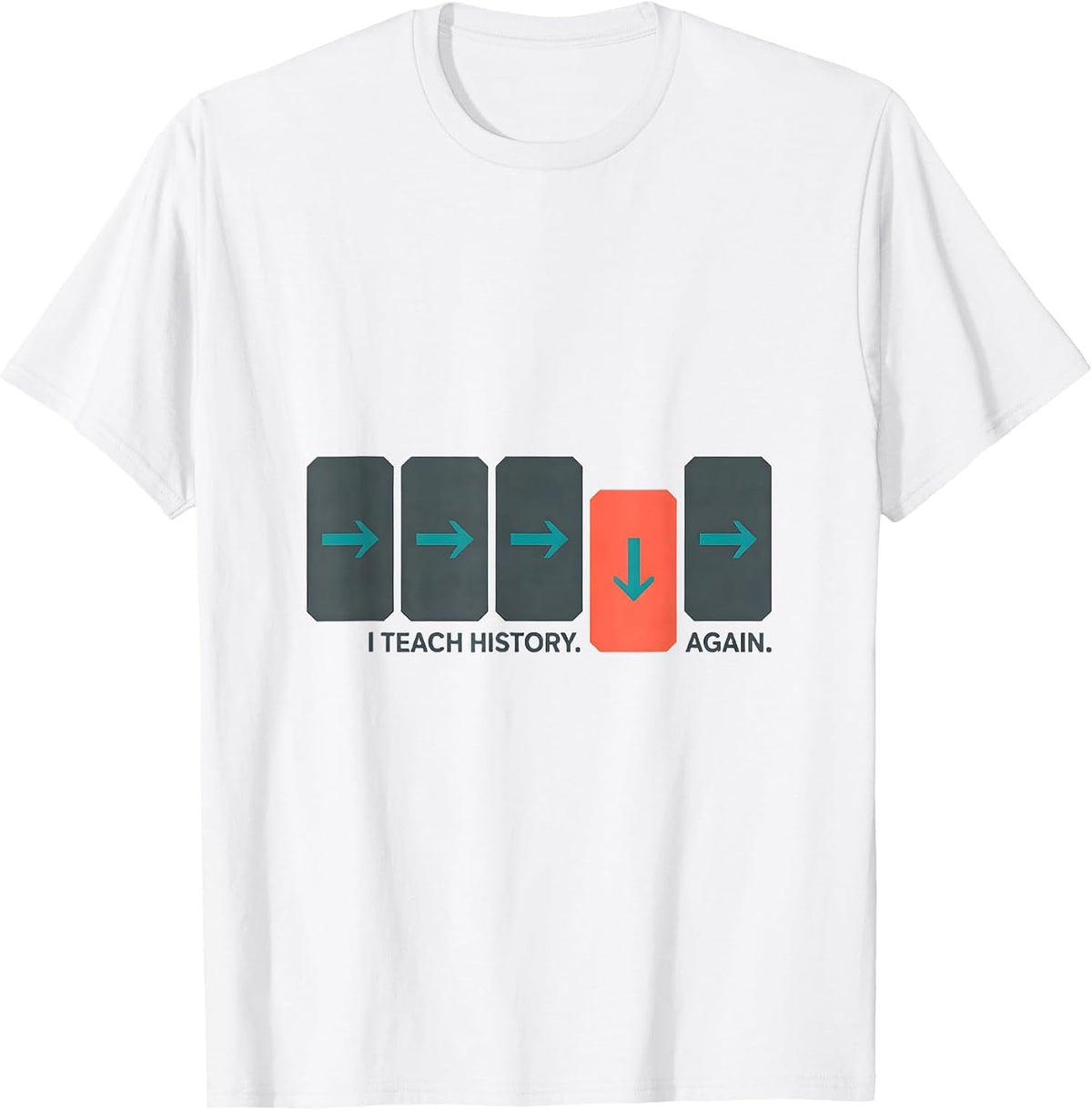 Men's I Teach History Again Funny History Teacher Gift T-Shirt - White