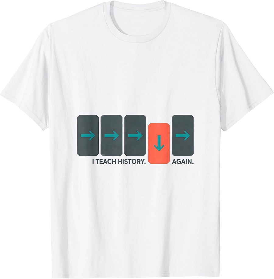 Men's I Teach History Again Funny History Teacher Gift T-Shirt - White
