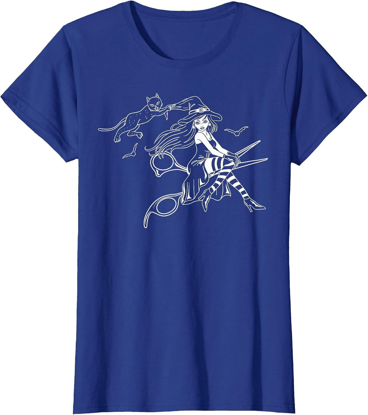 Scissors Hairdresser Witch Cute Halloween Hair Salon Team T-Shirt - Royal Blue