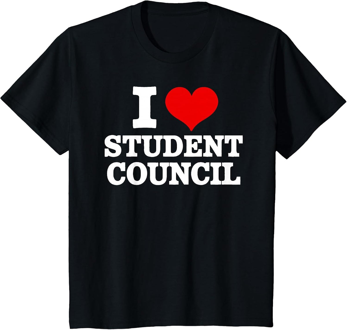 I Love Student Council Student Teacher T-Shirt - Black