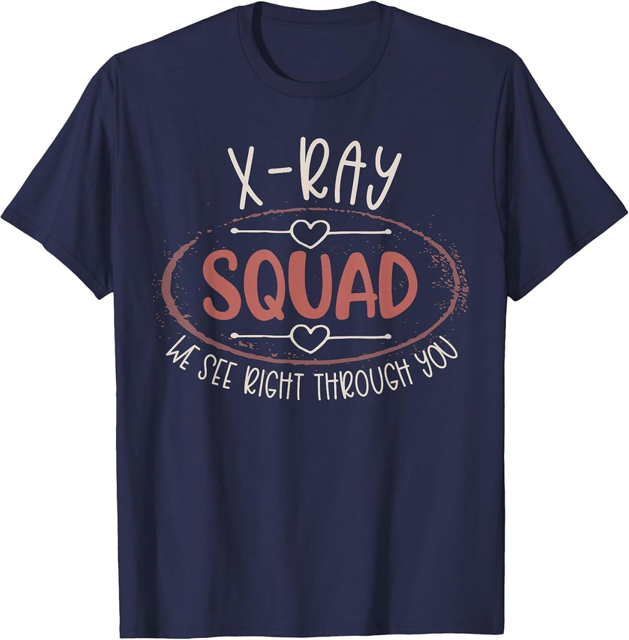 Xray Tech Shirt Xray Squad Funny Women Radiology Technician T-Shirt - Navy Blue