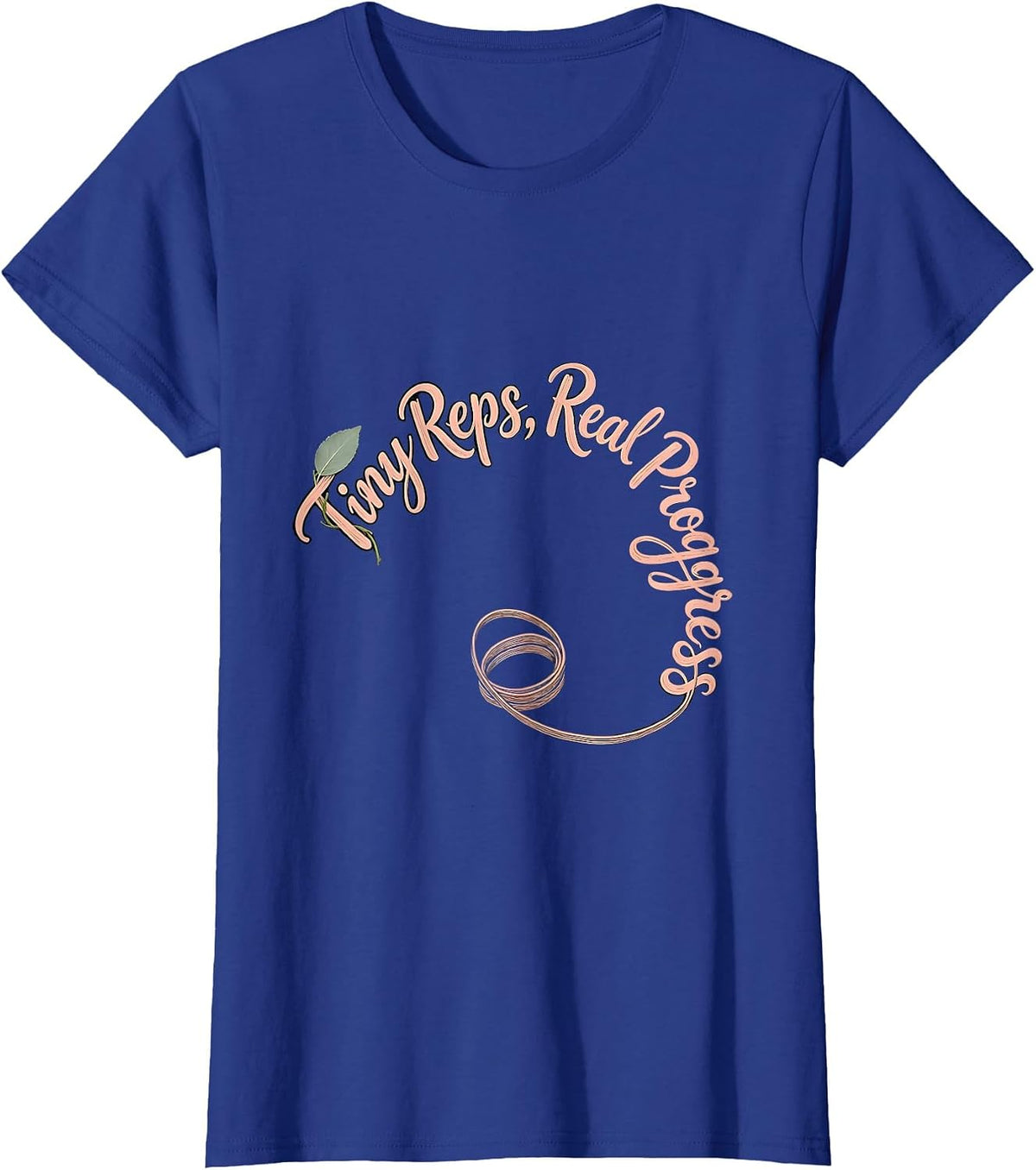 Women's Tiny Reps, Real Progress Boho Typography OT PT Therapist T-Shirt - Royal Blue