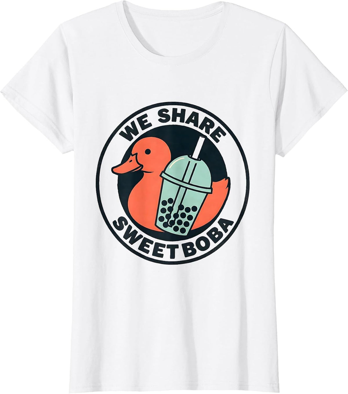 We Share Sweet Boba Cute Kawaii Anime Animal Boba Tea Lover T-Shirt - White