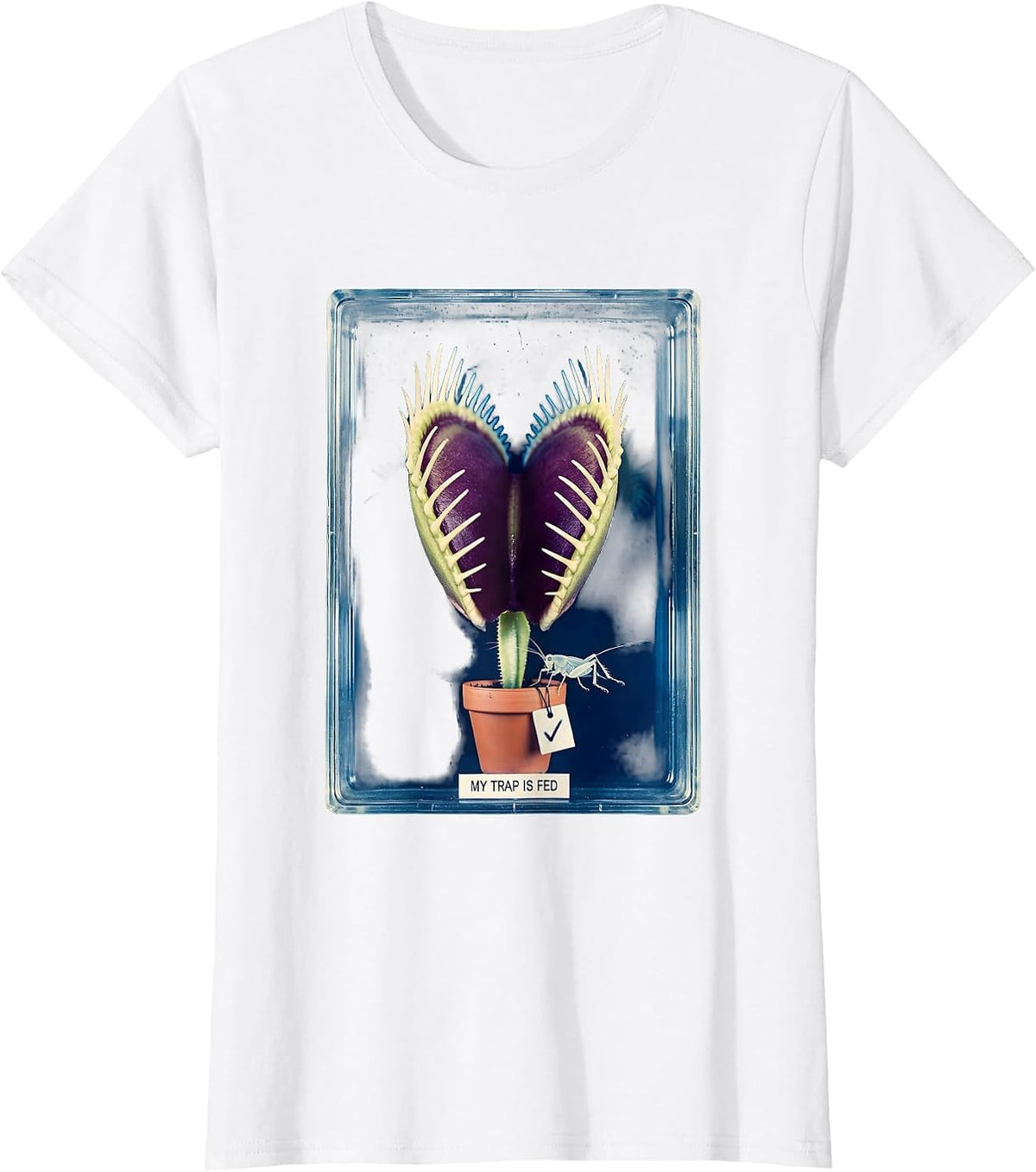 My Trap Is Fed Funny Carnivorous Plant Lover Venus Flytrap T-Shirt - White