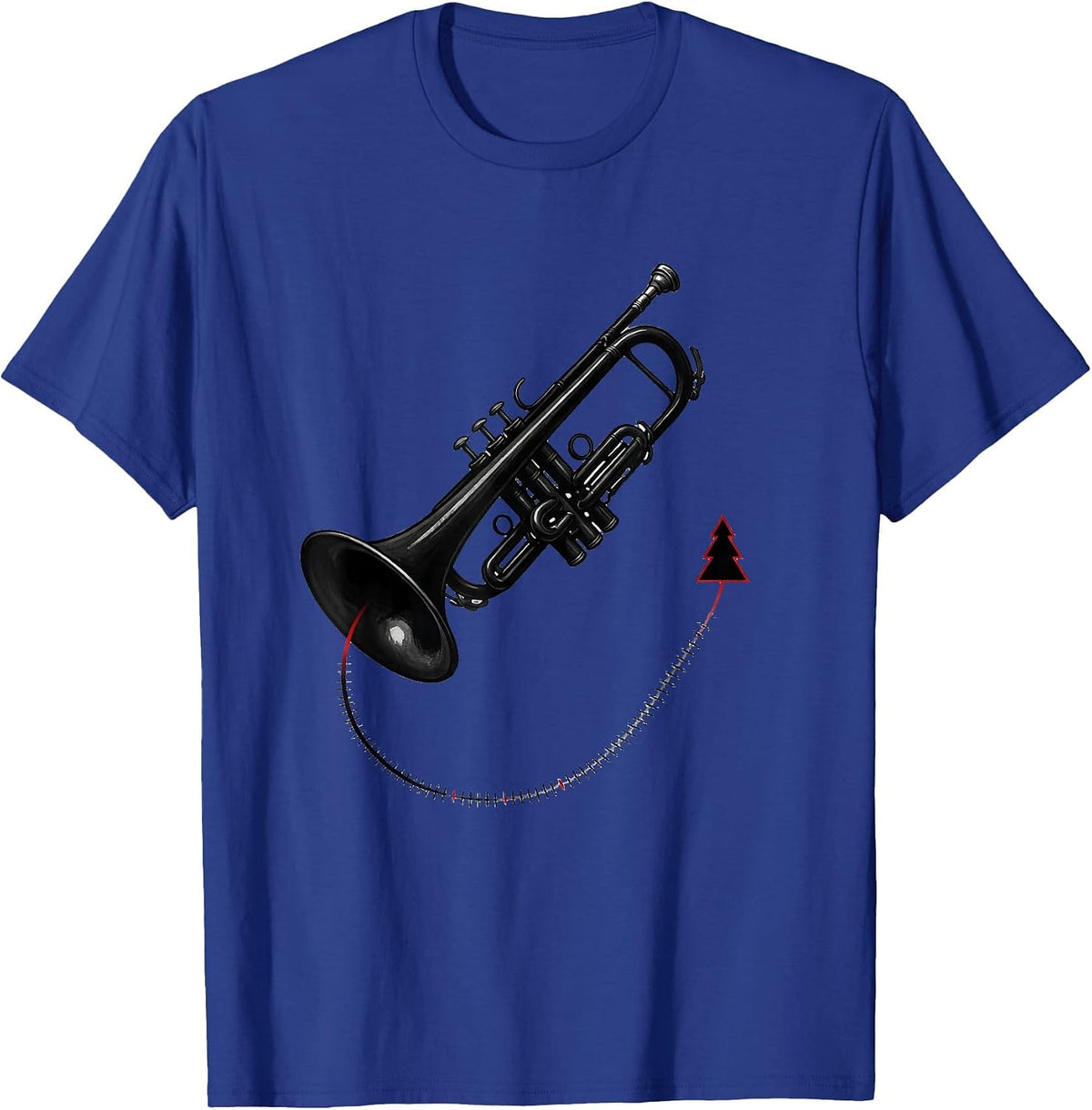 Trombone Silhouette Minimalist Christmas Musician Gift T-Shirt - Royal Blue