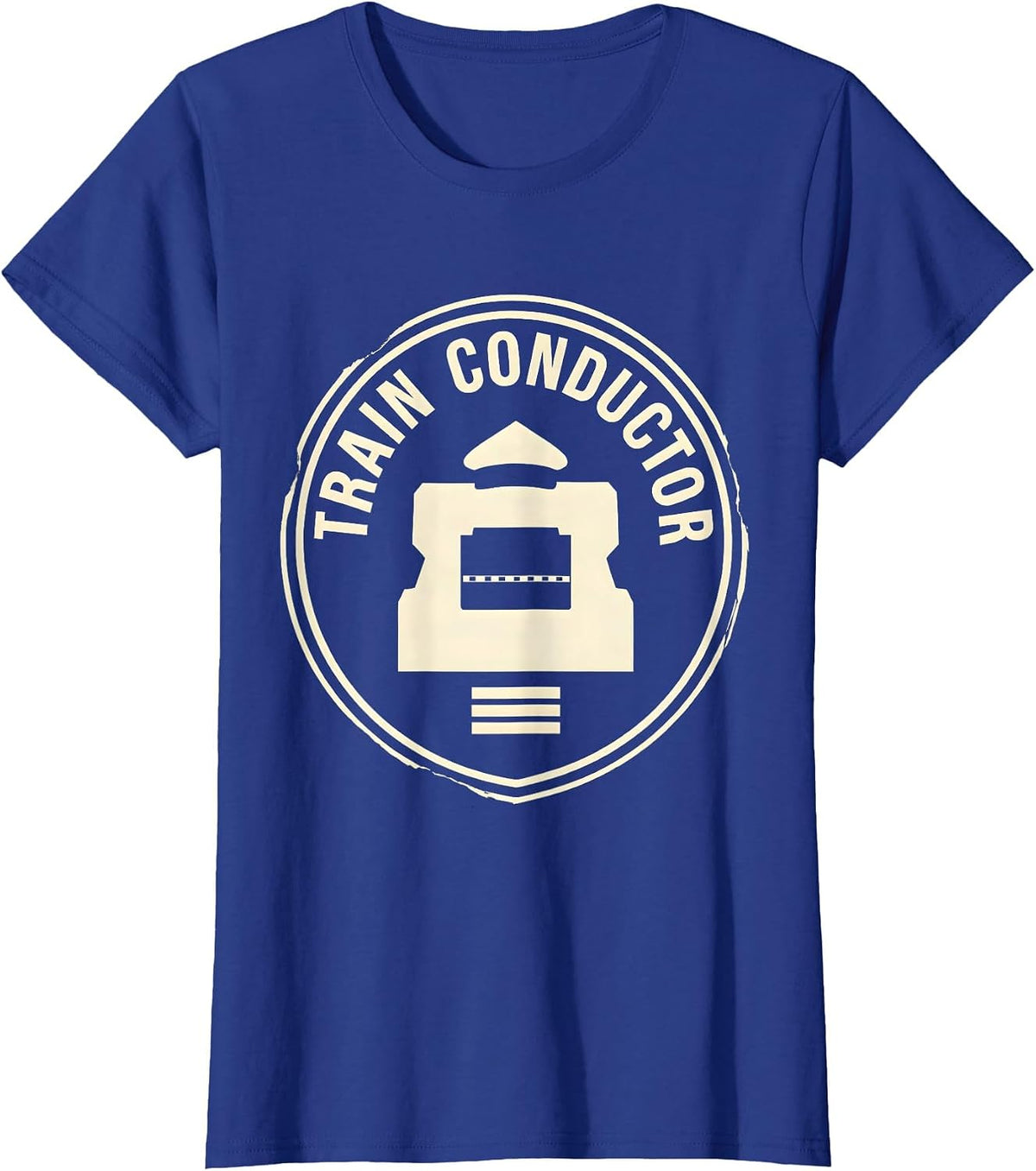 Women's Train Conductor Costume Halloween Funny Train Engineer T-Shirt - Royal Blue