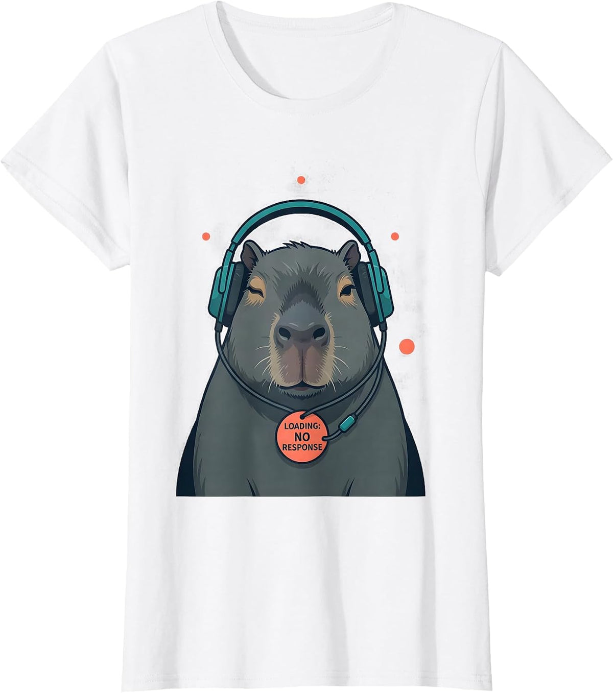 Loading: No Response Funny Capybara Gamer Meme Humor T-Shirt - White