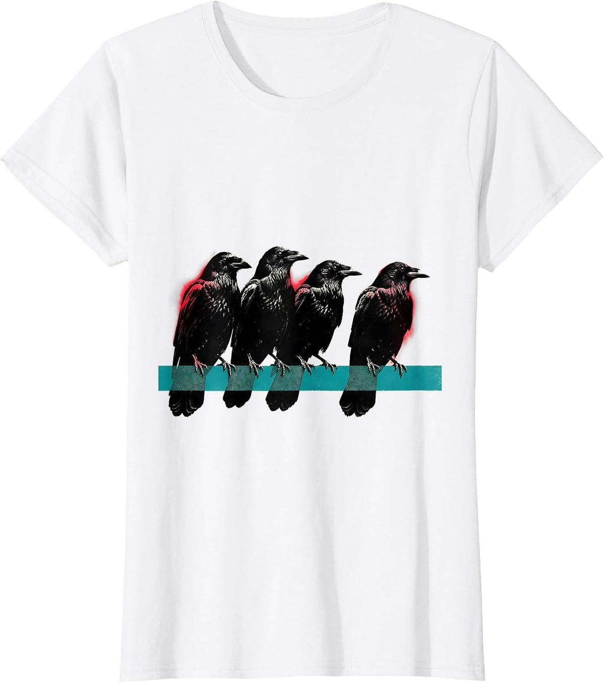 Crow Flock Silhouettes Dark Humor Gothic Bird Lover T-Shirt - White