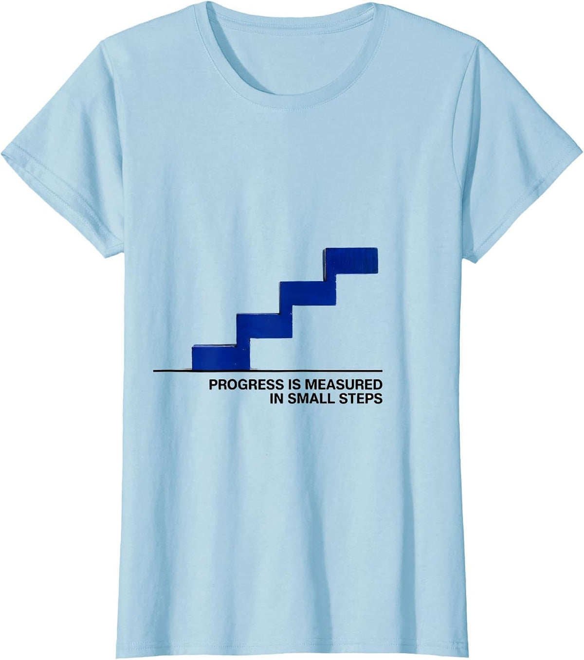 Progress Is Measured In Small Steps Funny Special Education T-Shirt - Baby Blue
