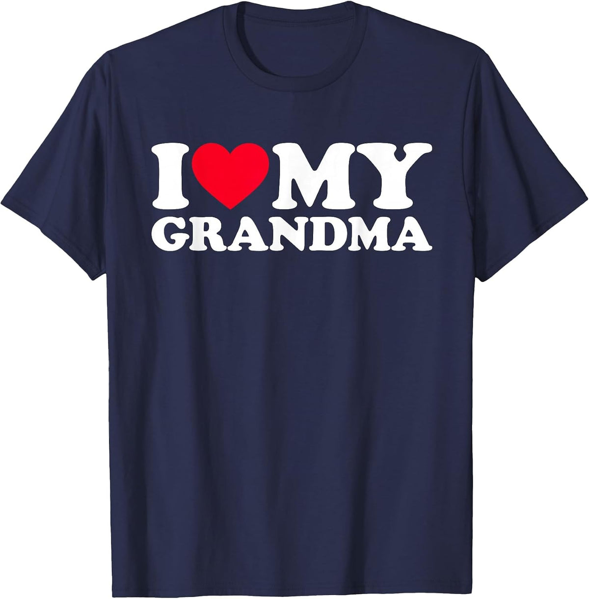 I Love My Grandma, I Heart My Grandma T-Shirt - Navy Blue