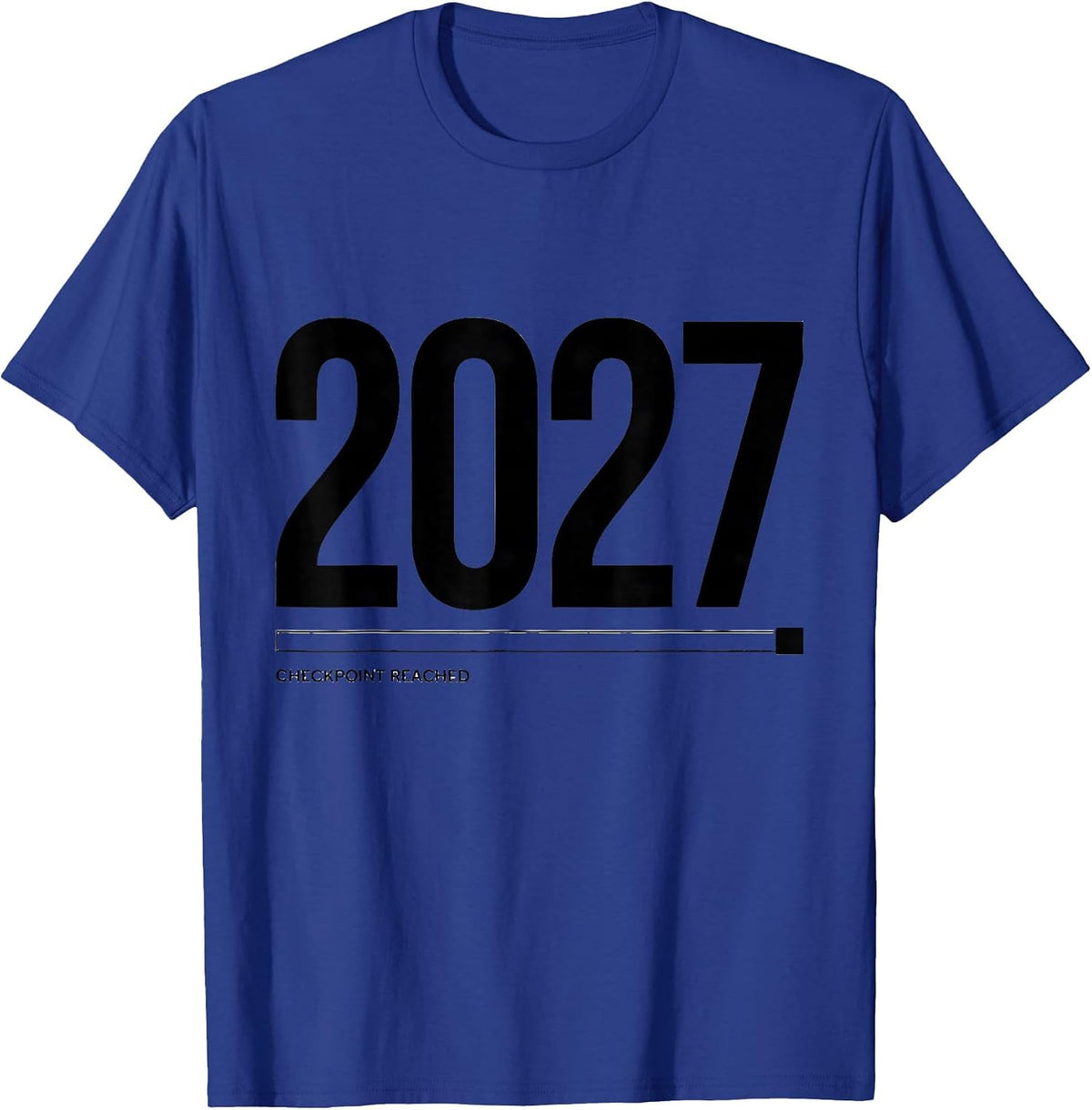 Men's Checkpoint 2027 Reached Funny Gamer New Year Level Up Party T-Shirt - Royal Blue