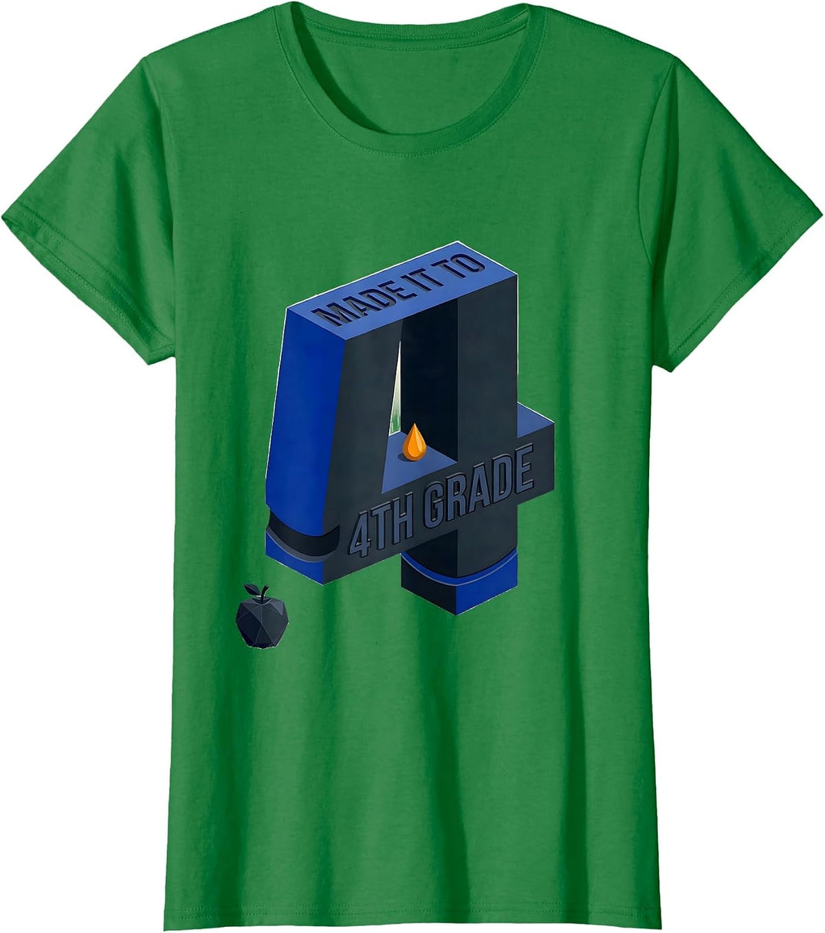 Women's Made It To 4th Grade Groovy Back To School Fourth Grade T-Shirt - Kelly Green