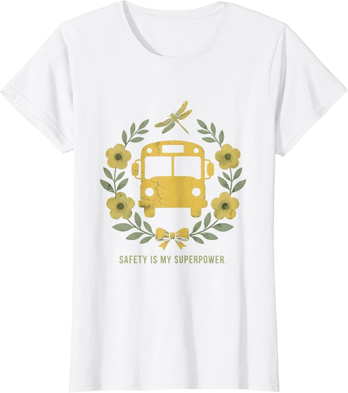 Safety Is My Superpower School Bus Driver T-Shirt - White