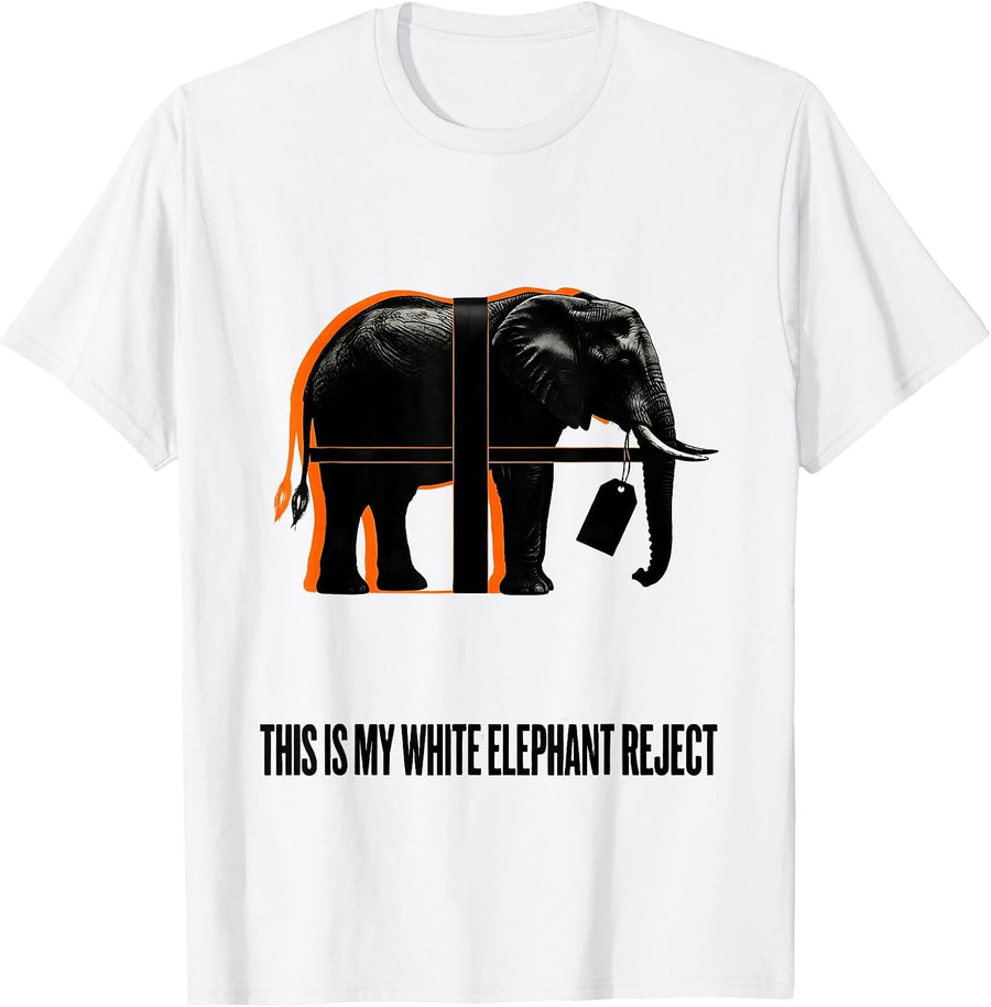 Men's This Is My White Elephant Reject Funny White Elephant Gift T-Shirt - White