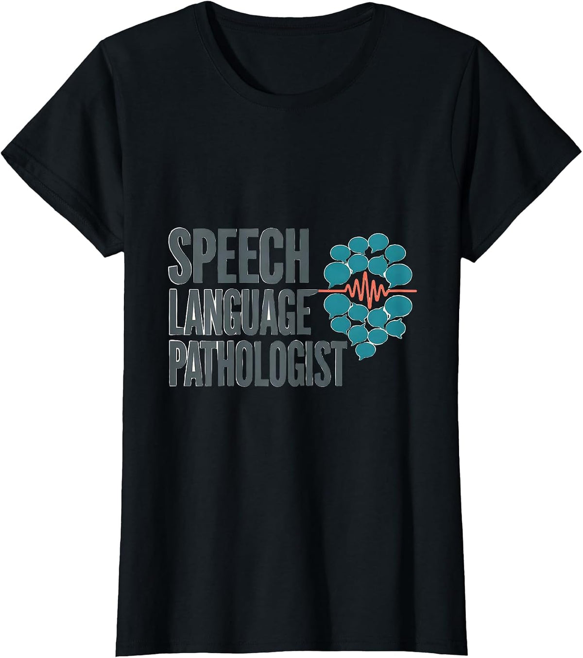 Women's Speech Language Pathologist Retro Floral SLP Therapist T-Shirt - Black
