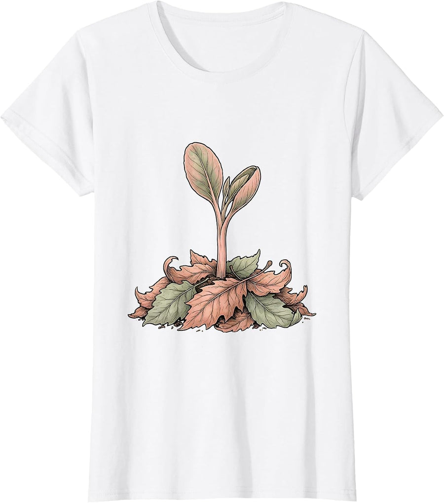 Women's Suicide Prevention Awareness Seedling Growth Art T-Shirt - White