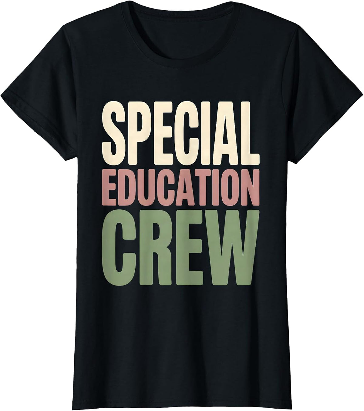 Women's Special Education Crew Funny SPED Teacher Team Pride T-Shirt - Black