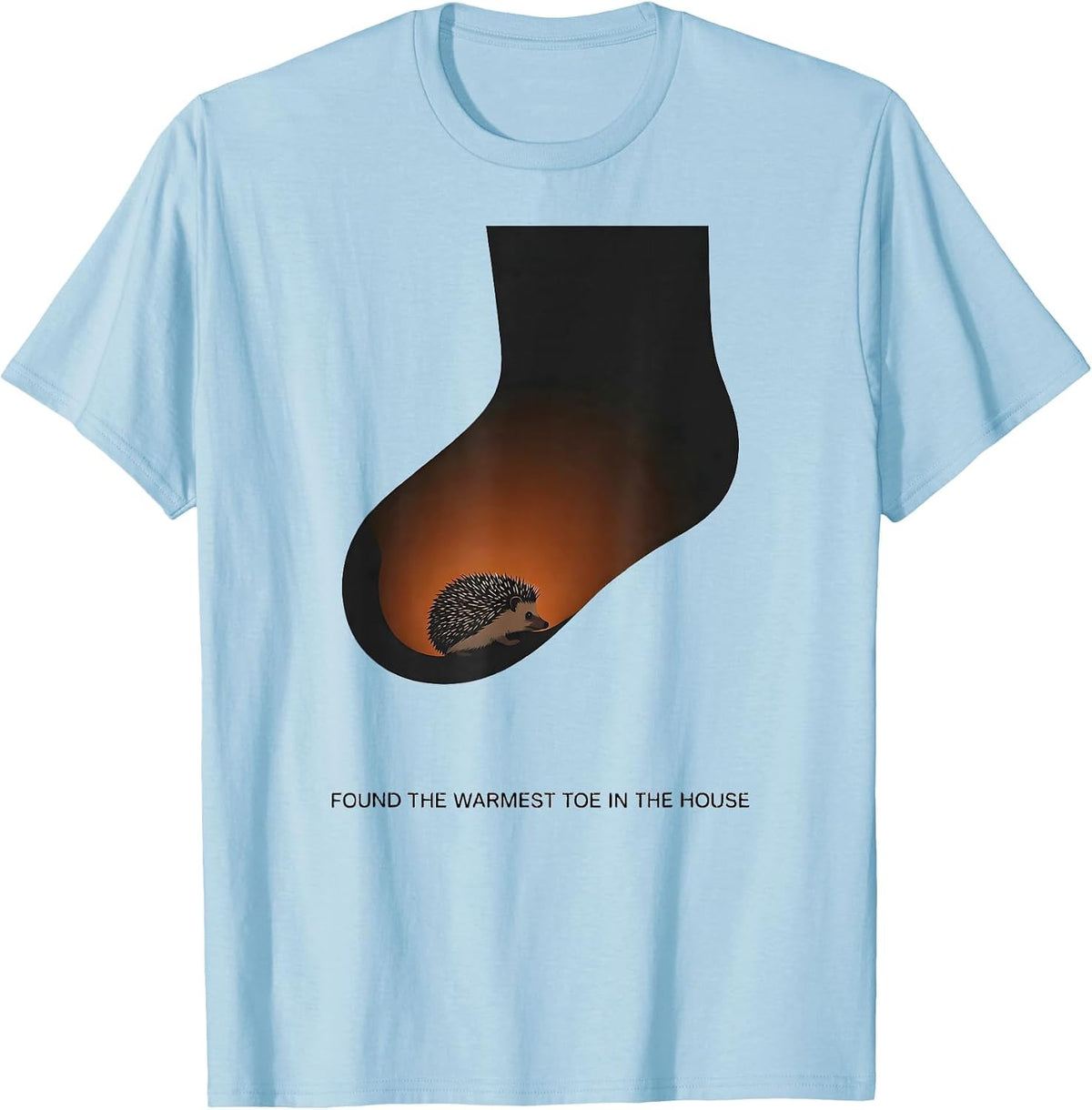Men's Found The Warmest Toe In The House Cute Hedgehog Christmas T-Shirt - Baby Blue