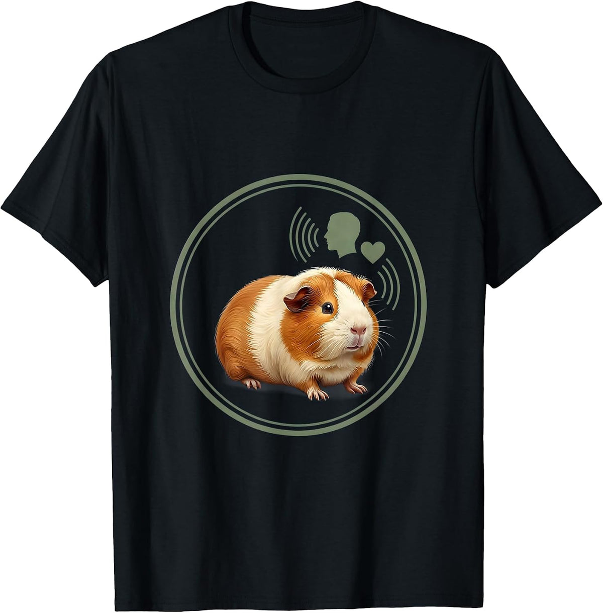 Men's Guinea Pig Emblem Pet Lover Funny Animal Humor T-Shirt - Black