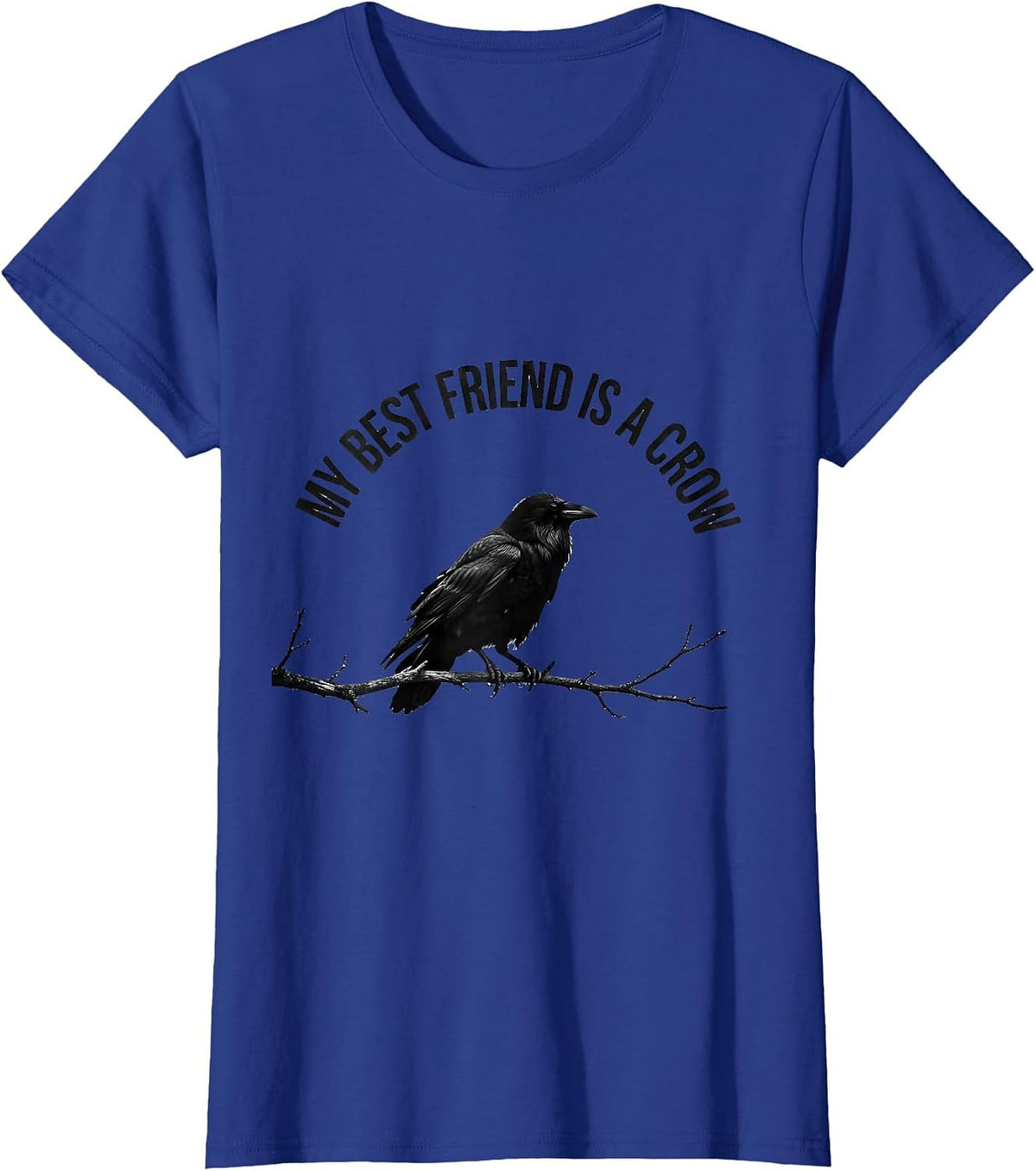 Women's My Best Friend Is A Crow Funny Gothic Bird Lover Halloween T-Shirt - Royal Blue