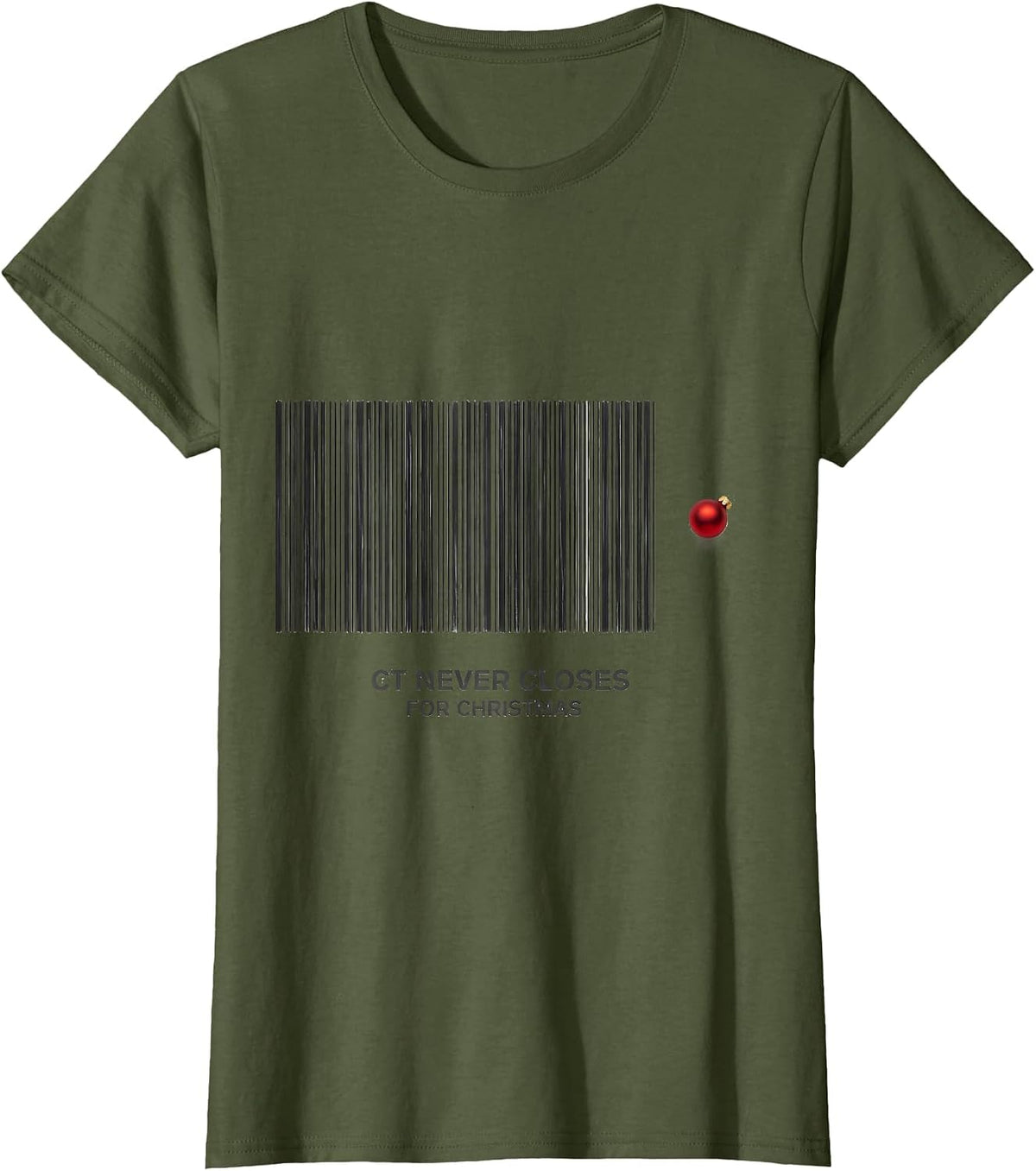 Women's CT Never Closes For Christmas Funny Radiology Tech Christmas T-Shirt - Olive Green