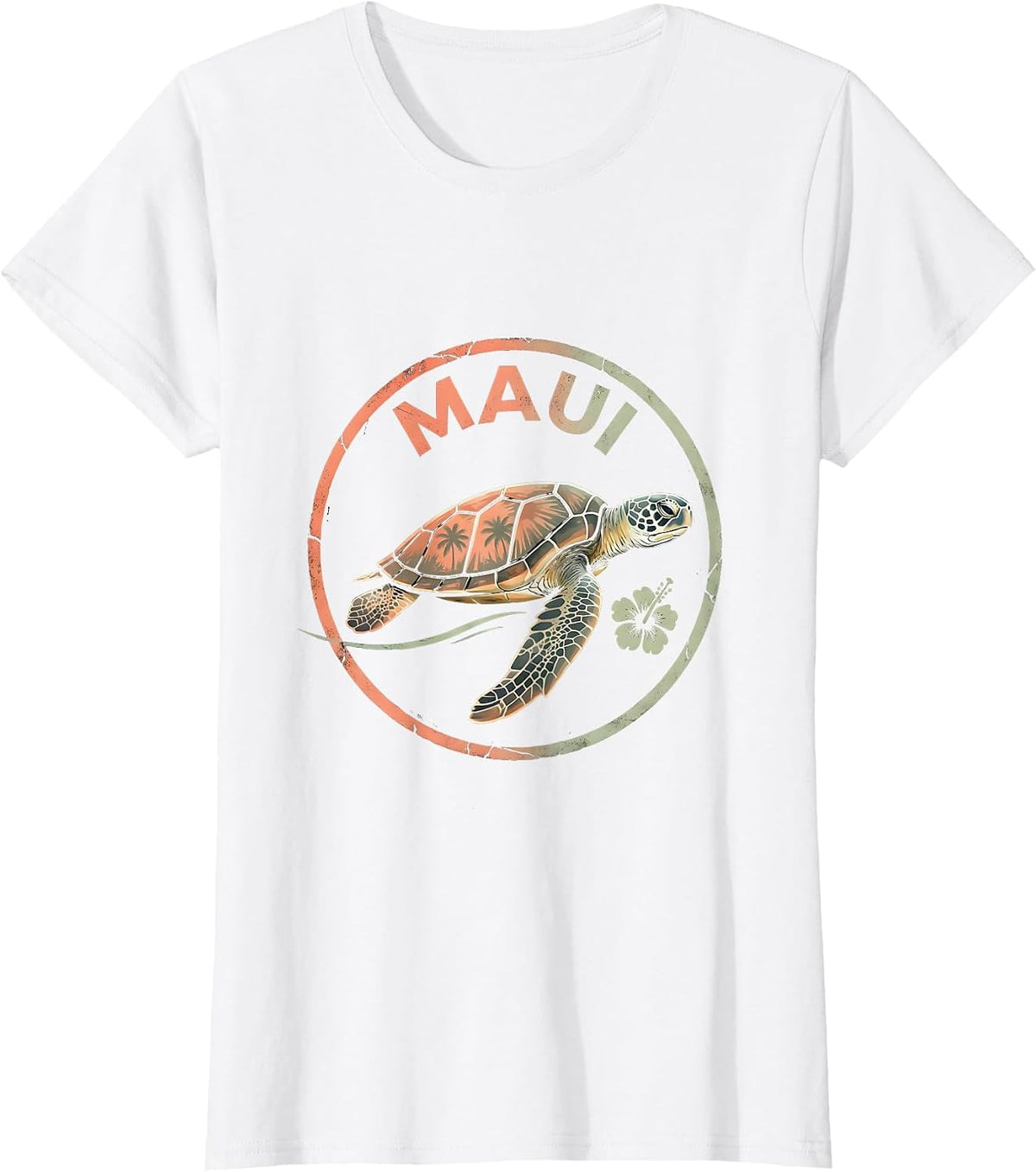 Maui Boho Tropical Sea Turtle Lover Vacation Souvenir T-Shirt - White